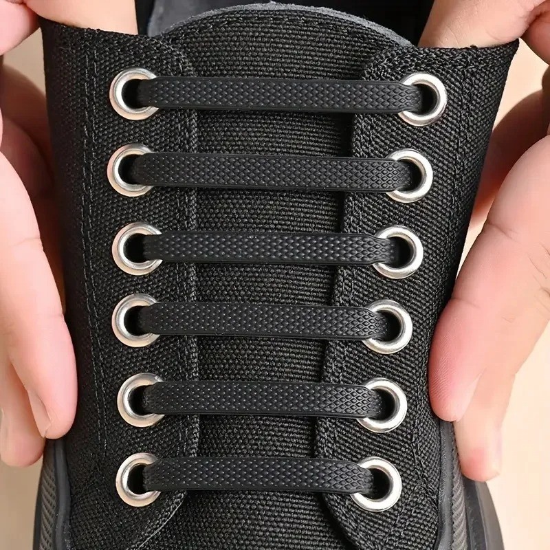 16pcs Elastic No Tie Shoelaces Silicone Stretch Rubber Bands Unisex Sneakers