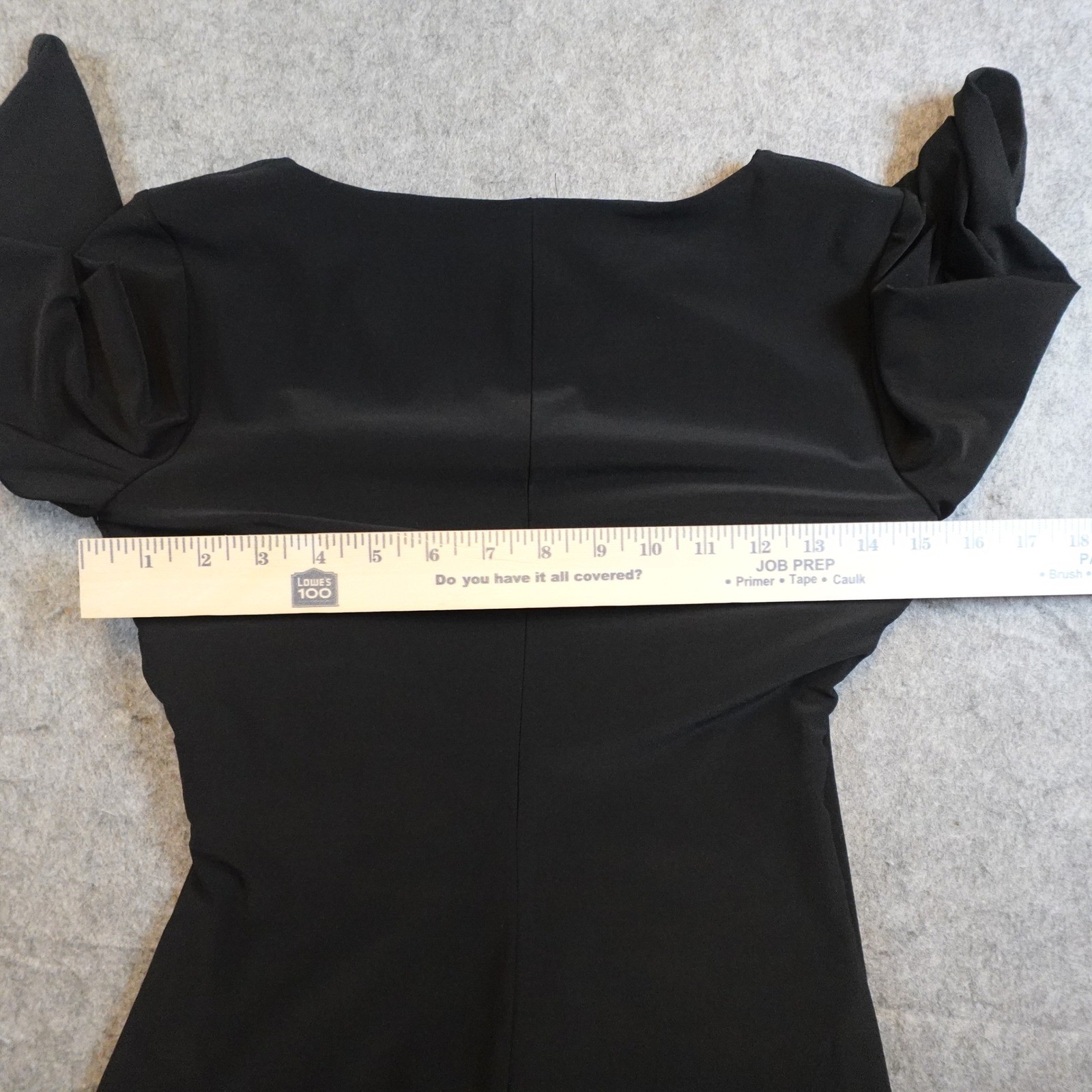 Ralph Lauren Dress Women 0 Black Faux Wrap V Neck 3/4 Sleeve Midi