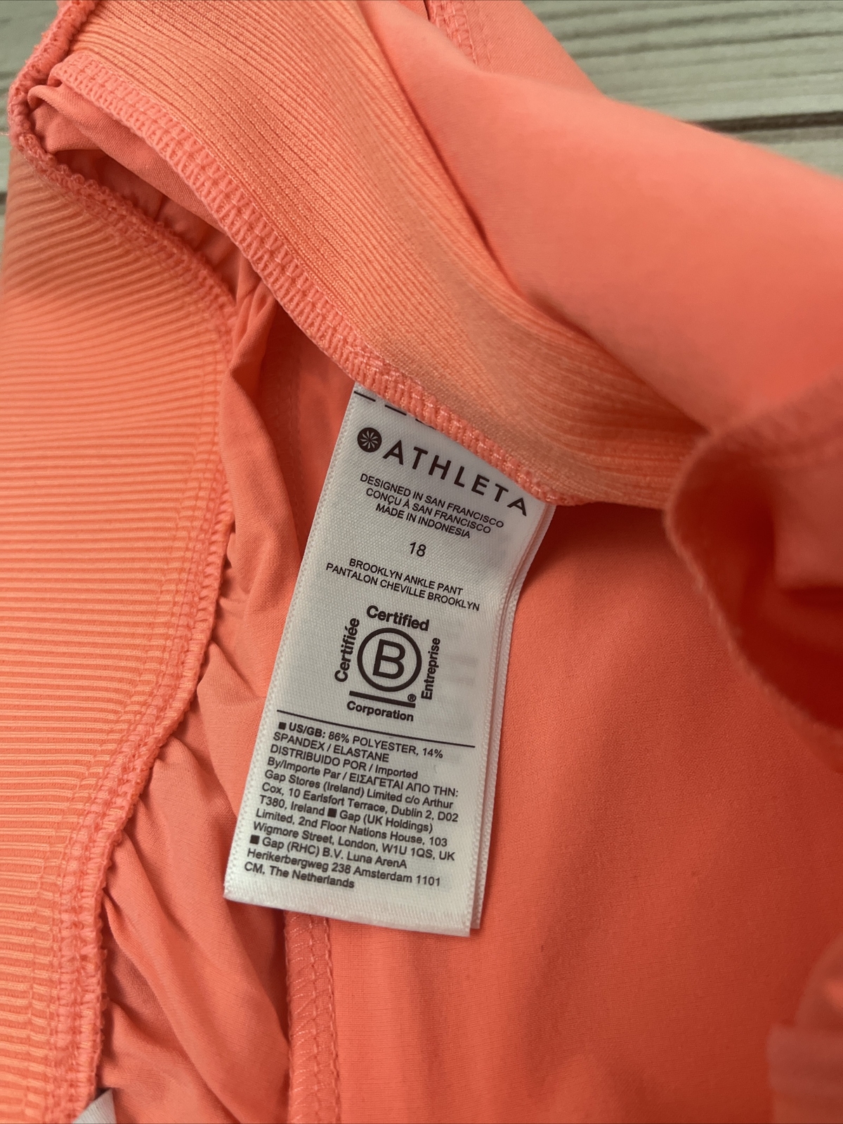 Athleta Brooklyn Ankle Pants Summer 2022 Coral Stretch Pull On Women’s Sz 18