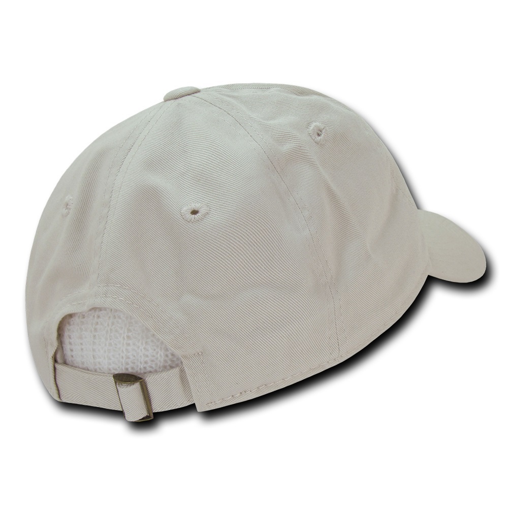 Stone Tan Solid Blank Washed Cotton Polo Style Low Crown Baseball Ball Cap Hat