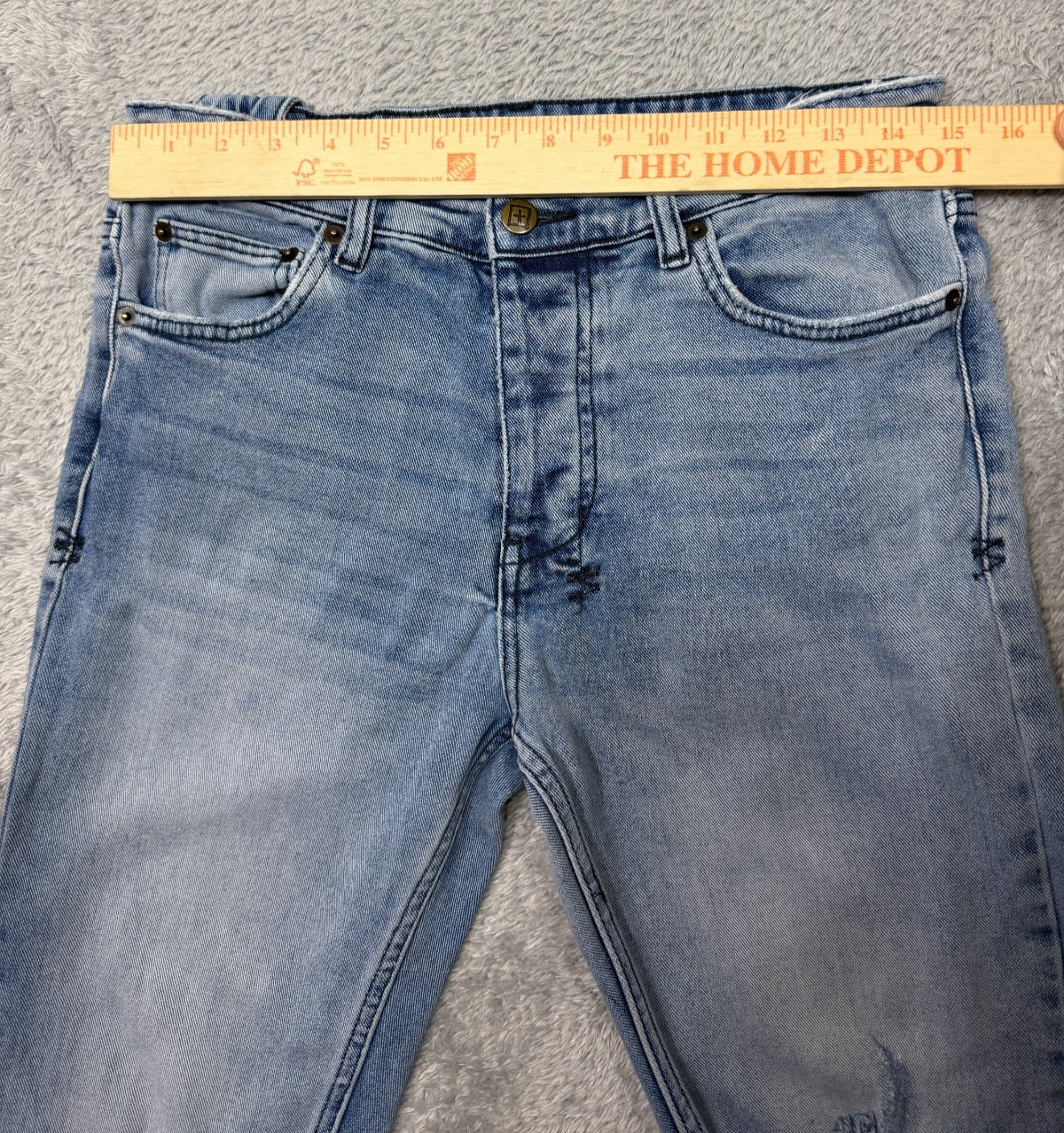 Ksubi Chitch Jeans 32×29.5 Philly Blue Distressed Skinny Stretch Button Fly
