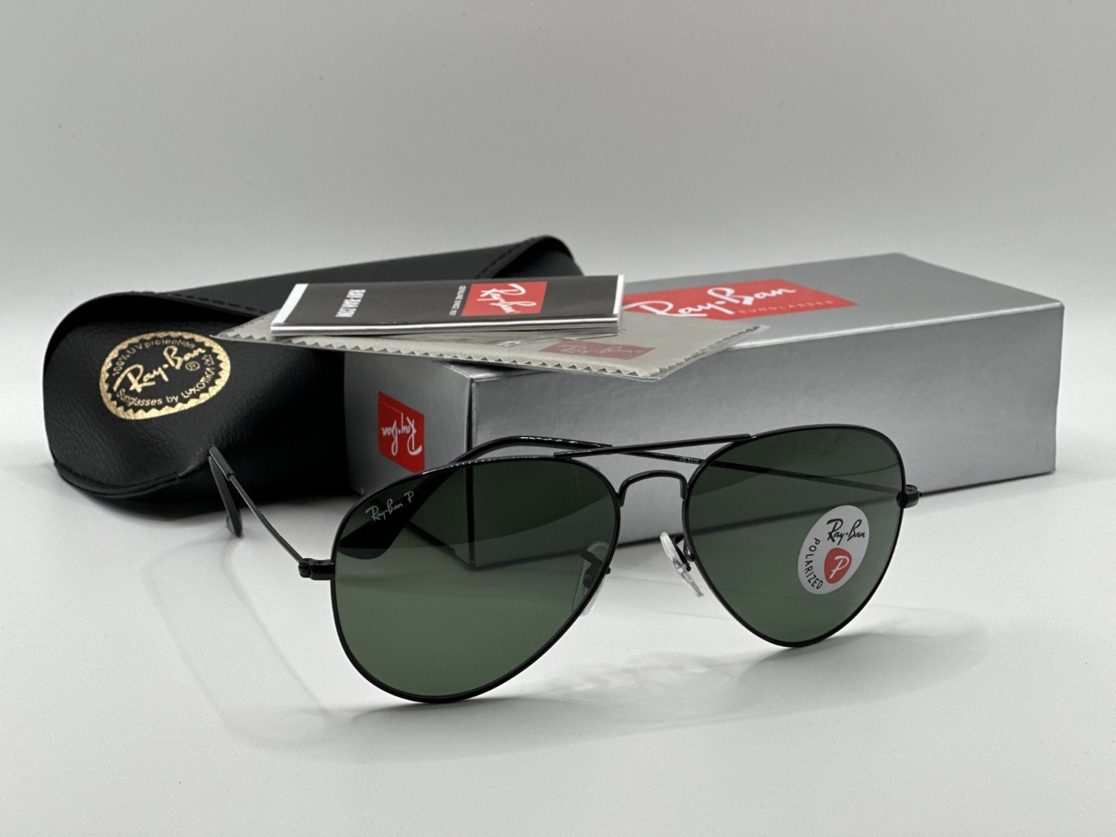 Ray-Ban Sunglasses RB3025 Aviator Classic 58mm Black Frame Polarized Gray Lens