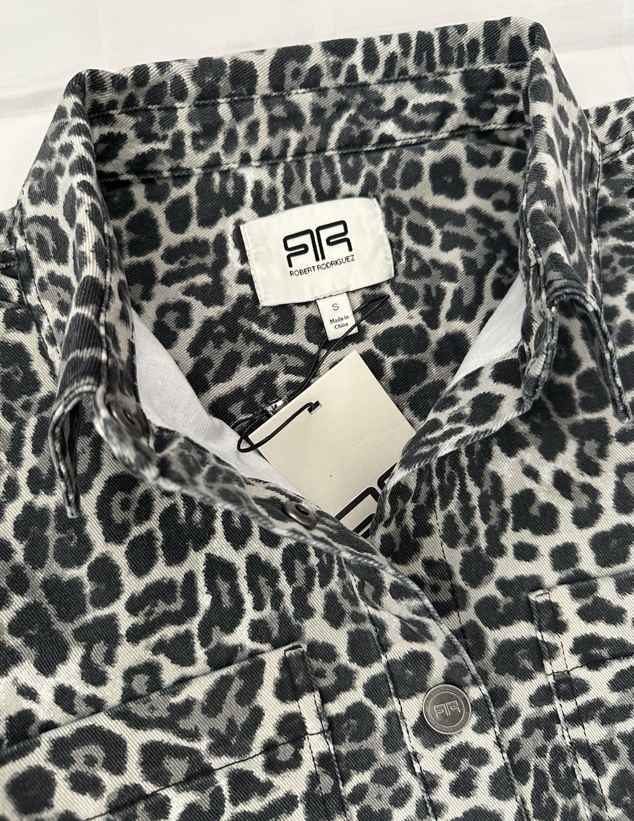 ROBERT RODRIGUEZ ‘SIMONE‘ OVERSIZED BUTTON DOWN SHIRT, LEOPARD, SIZE S, NWT