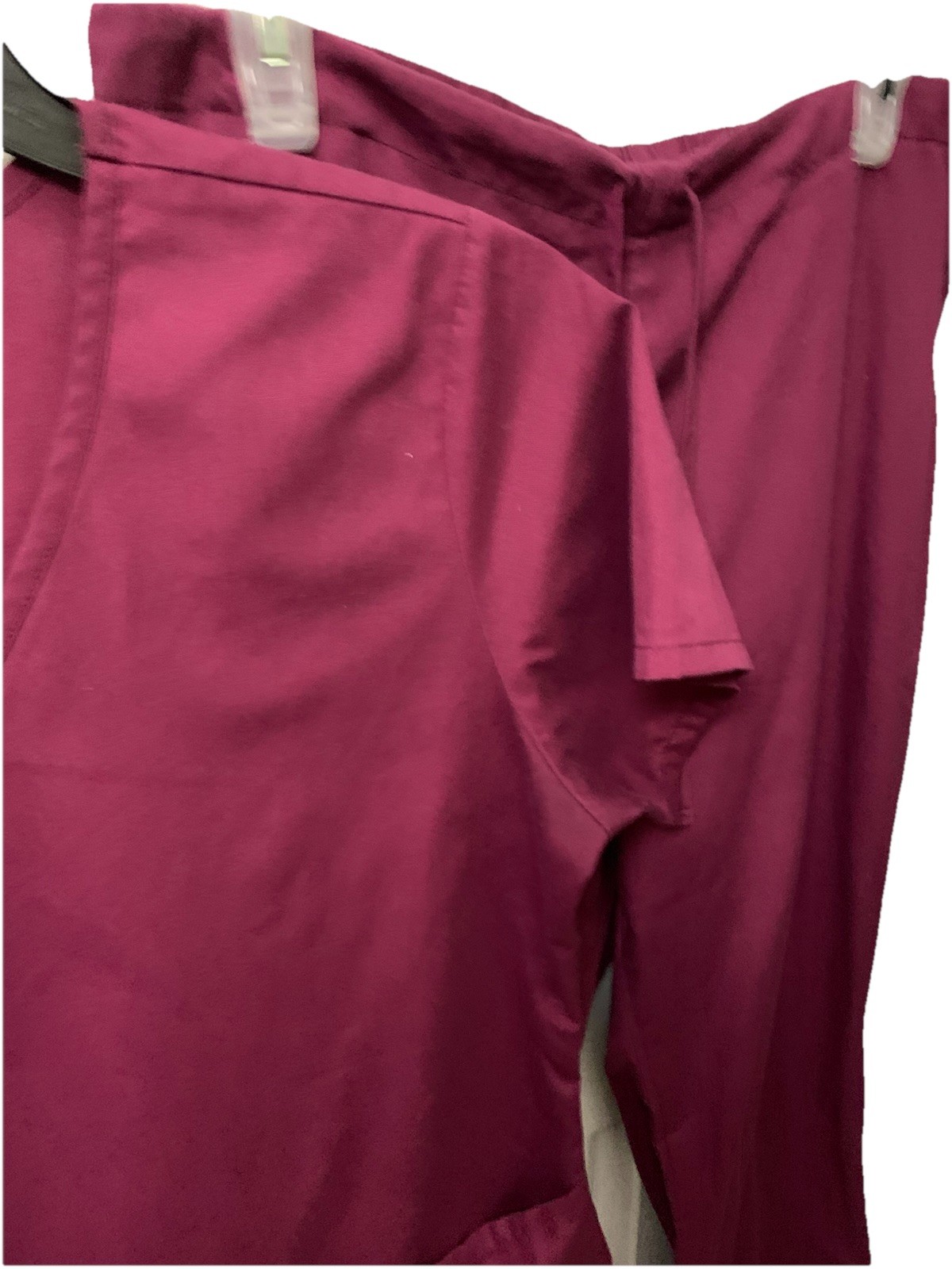Vital Threads Color Burgundy Scrub Top and Pants Set Short Sleeves M