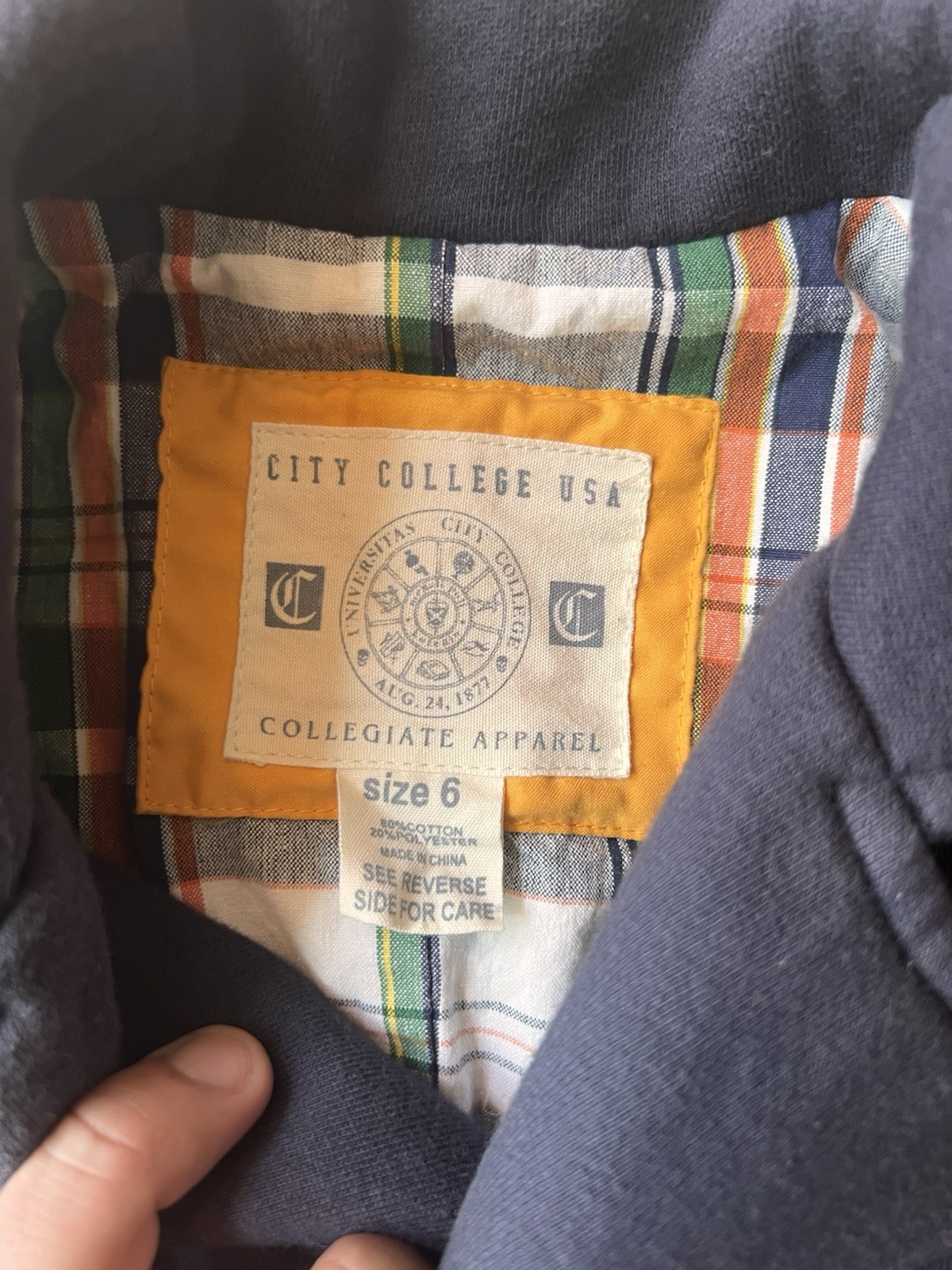 City College USA Blue Wool Blend Pea Coat Jacket 4T Preppy