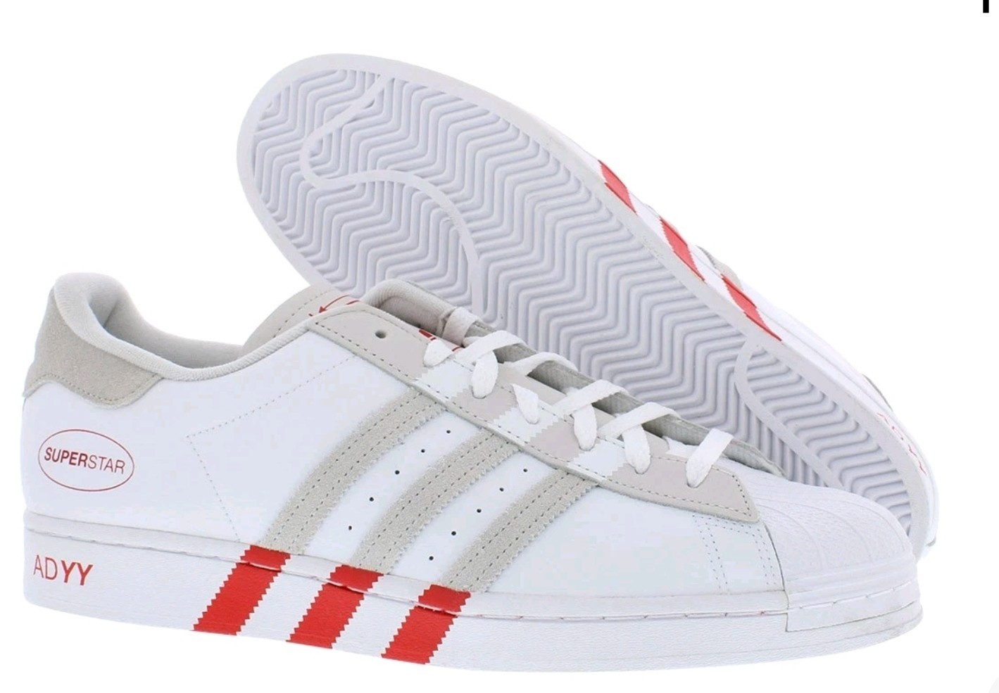 Adidas Superstar Men Casual Retro Skate Shoe White Red Trainer Athletic Sneaker