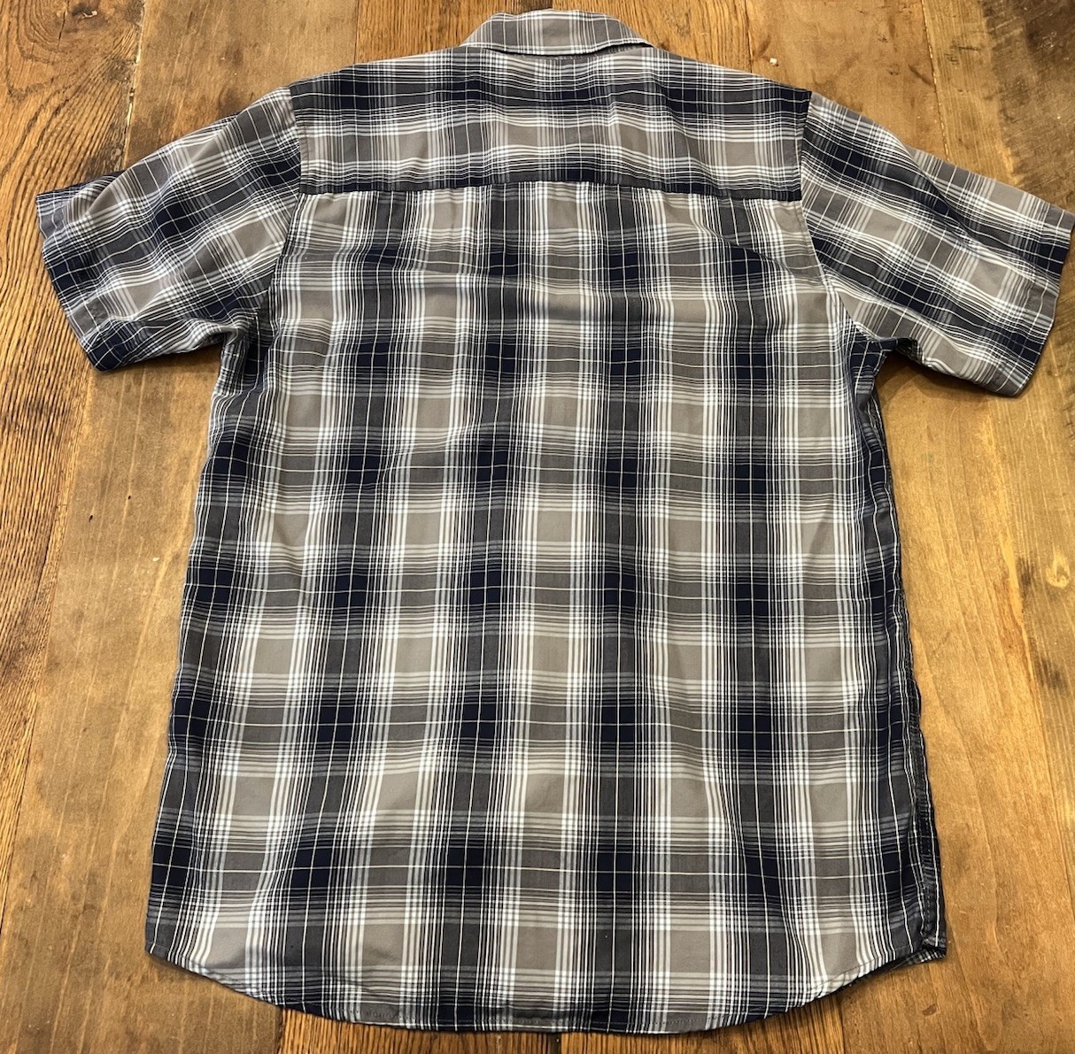 Dixxon Flannel Co “Laredo” DLUX Bamboo Gray Navy Pearl Snap Shirt Mens Medium