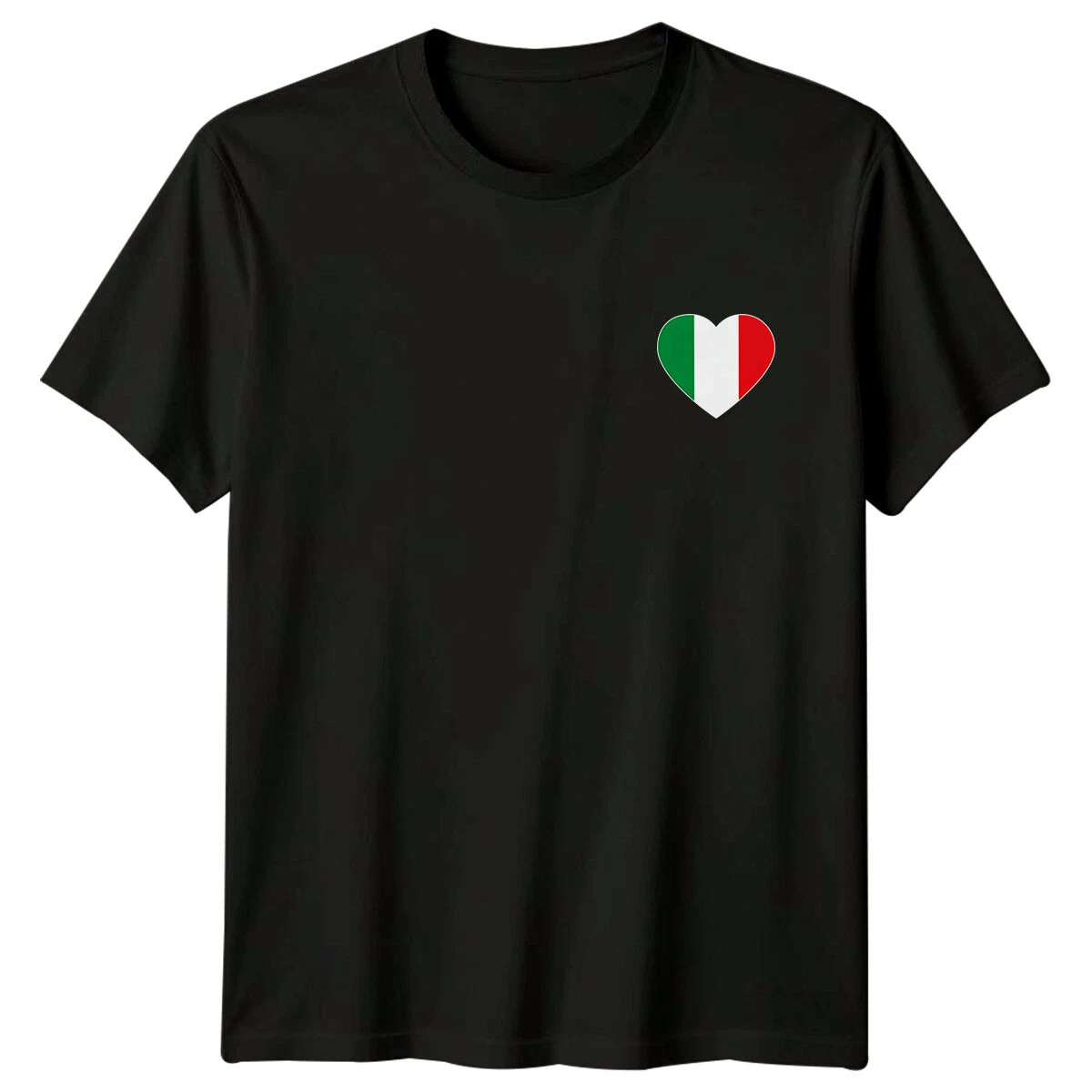 Italy Flag Heart Italian Pride Flags Black T-shirt