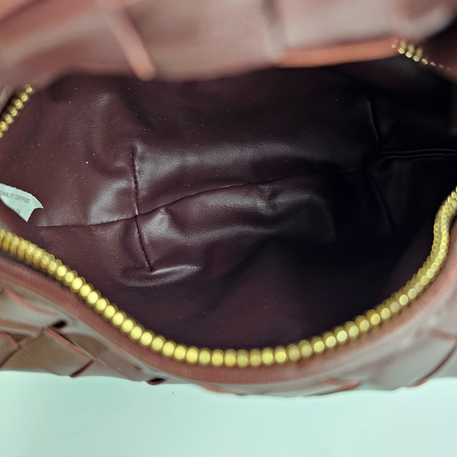 BOTTEGA VENETA Mini Jodie $2800 Madder Brown Leather Top Handle Bag New