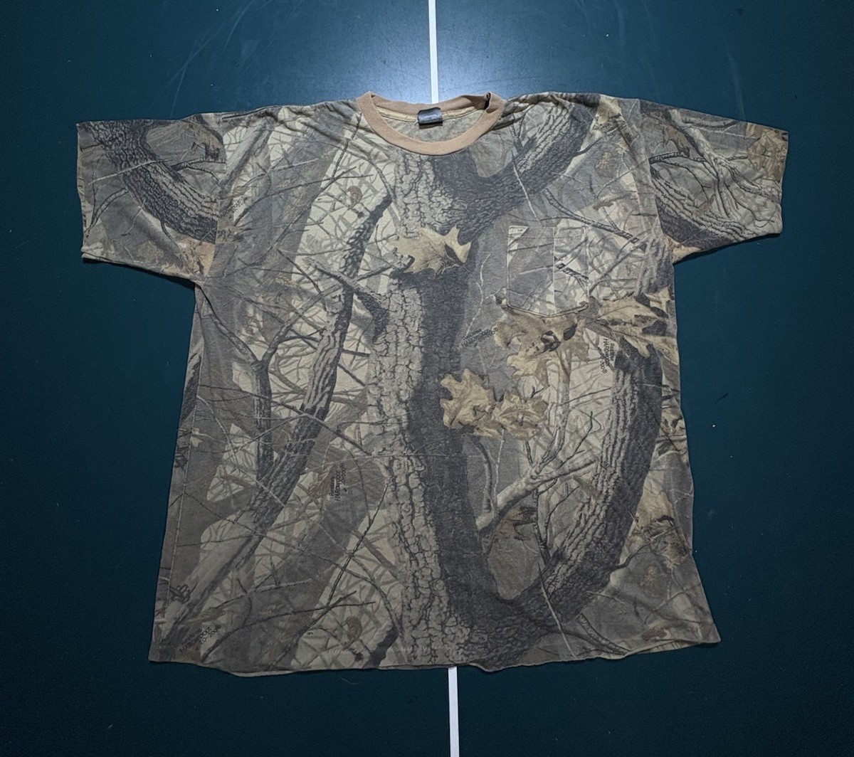 Vintage 90s Realtree Camo Pocket T-Shirt Single Stitch Men’s XXL Faded USA