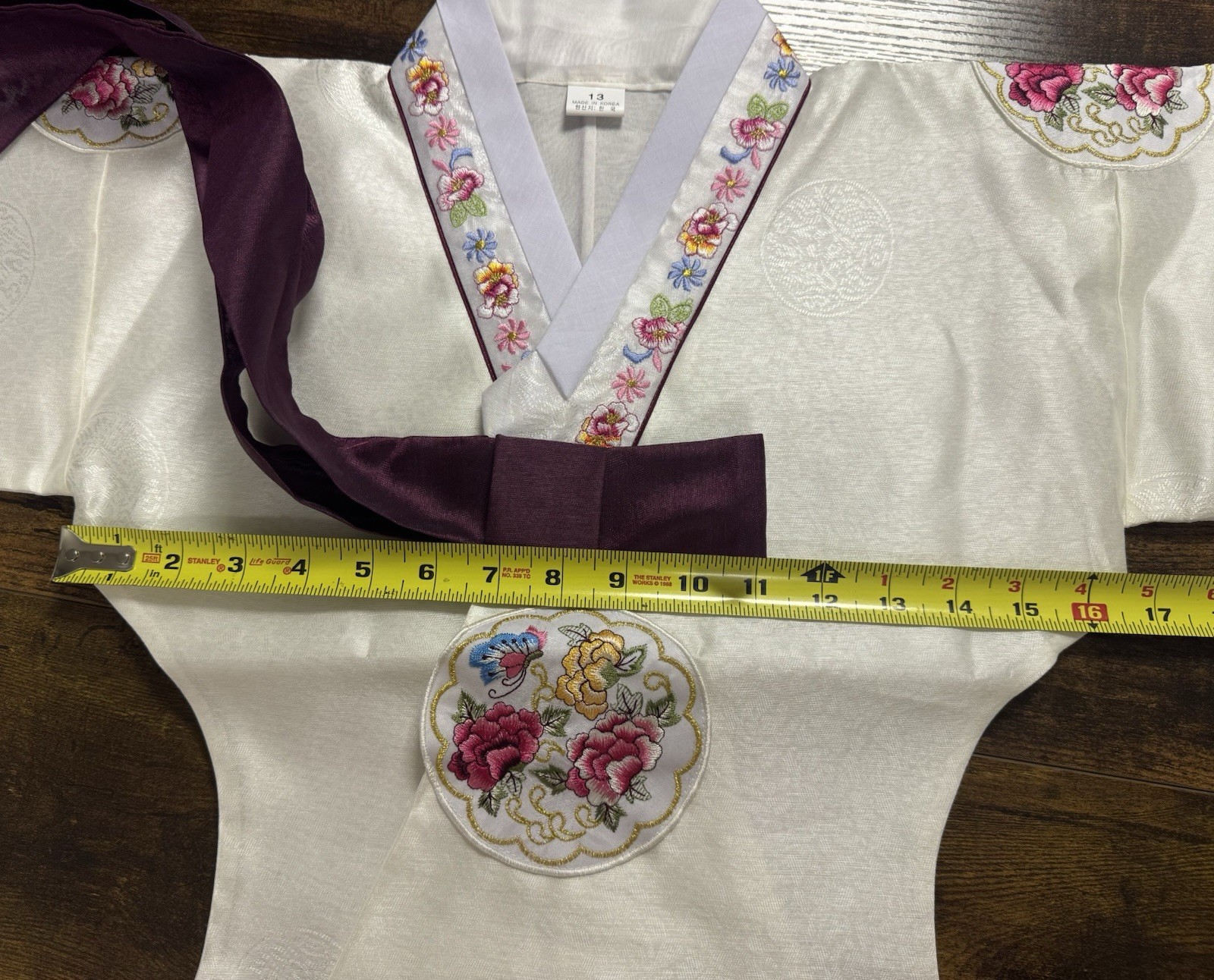 NEW Korean Traditional Hanbok Dress Jeogori Girl’s 13 White Pink Made in Korea