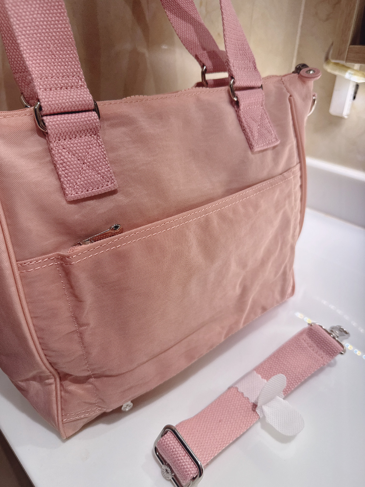 NWT Women’s Kipling Light pink Handbag Crossbody handbag trolley tote