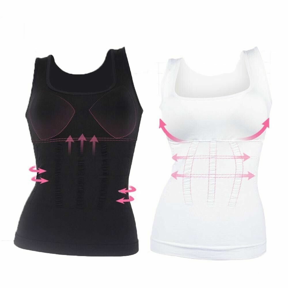 Women Stretch Cami with Built-in Shelf Bra Tank Top Wide Straps Padded Yoga Tops