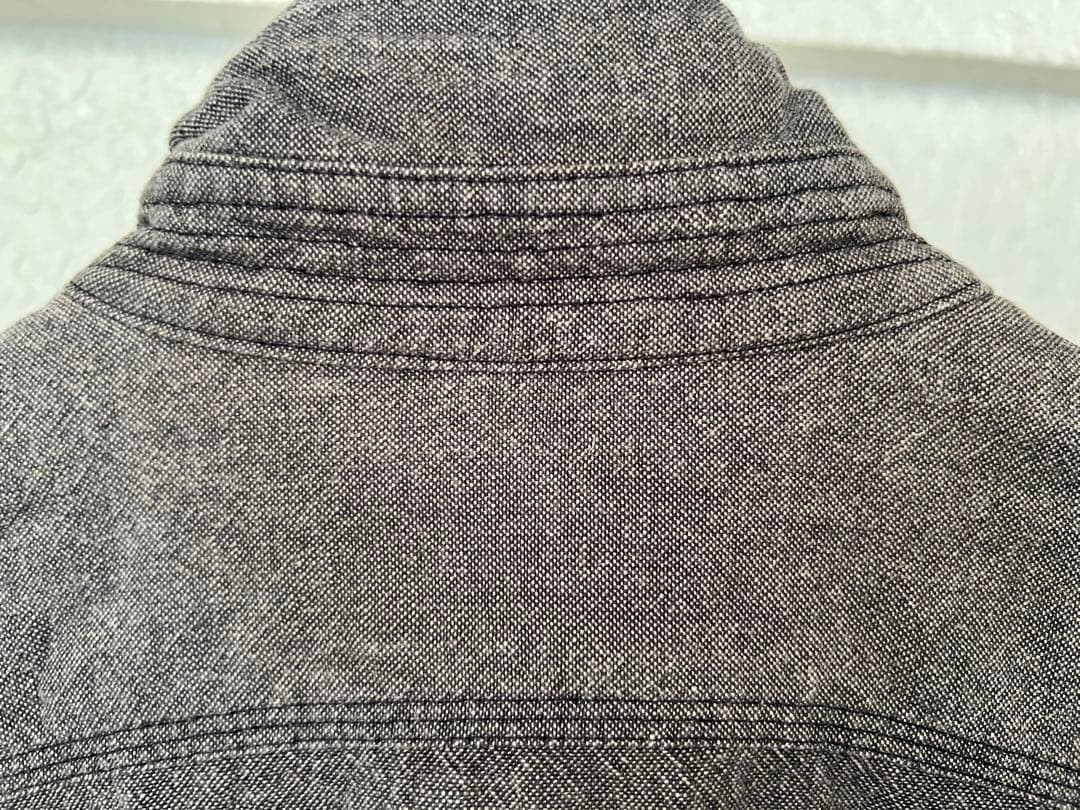 Engineered Garments Work Shirt M USA Cotton Asymmetrical Pockets Gray F/S