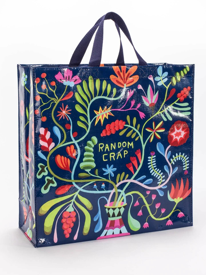 Blue Q Shopper Tote 15 x 16 RANDOM CRAP Funny Shoulder Carry Bag