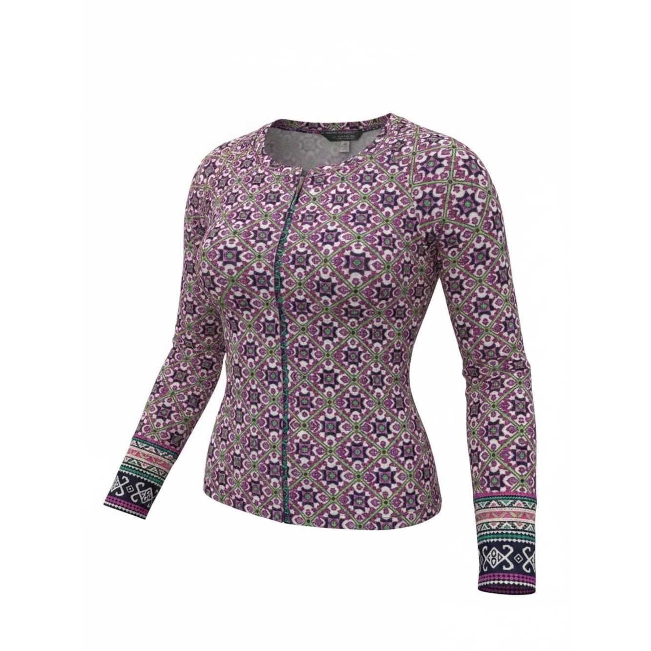 Nanette Lepore Purple Pink Green Printed Swim Zip Coverup New with tags