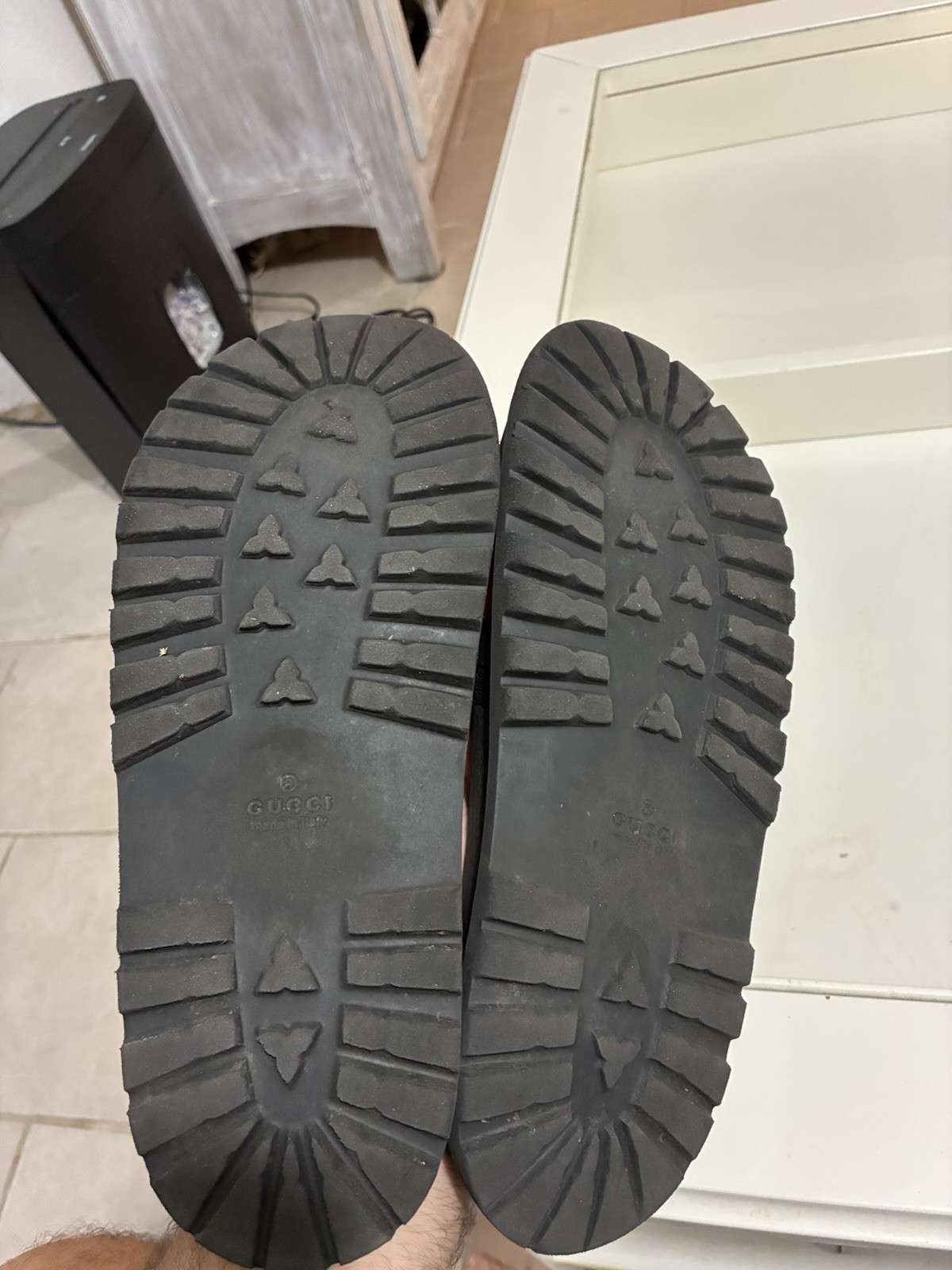 GUCCI Rubber Web Design Slide Sandals Men’s US 11
