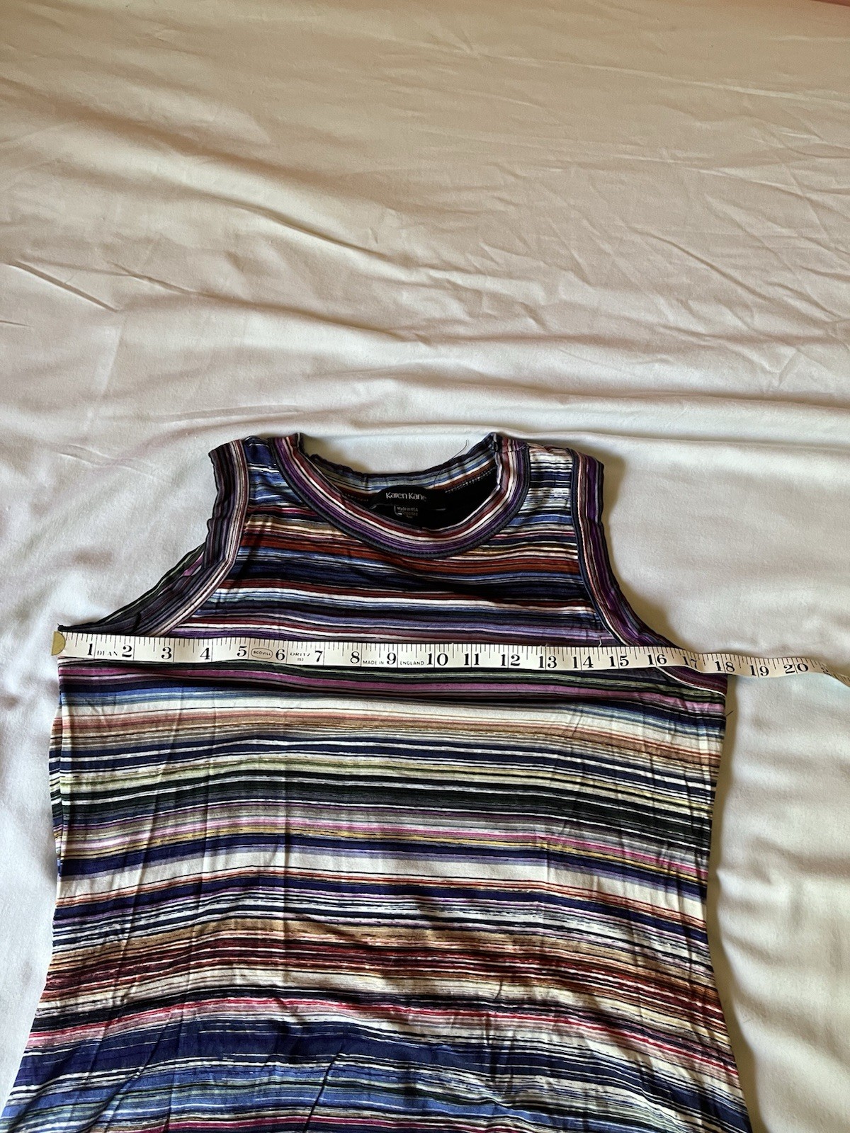 Multicolored Earth Tones Striped Sleeveless Mini Dress Size Medium Boho Chic