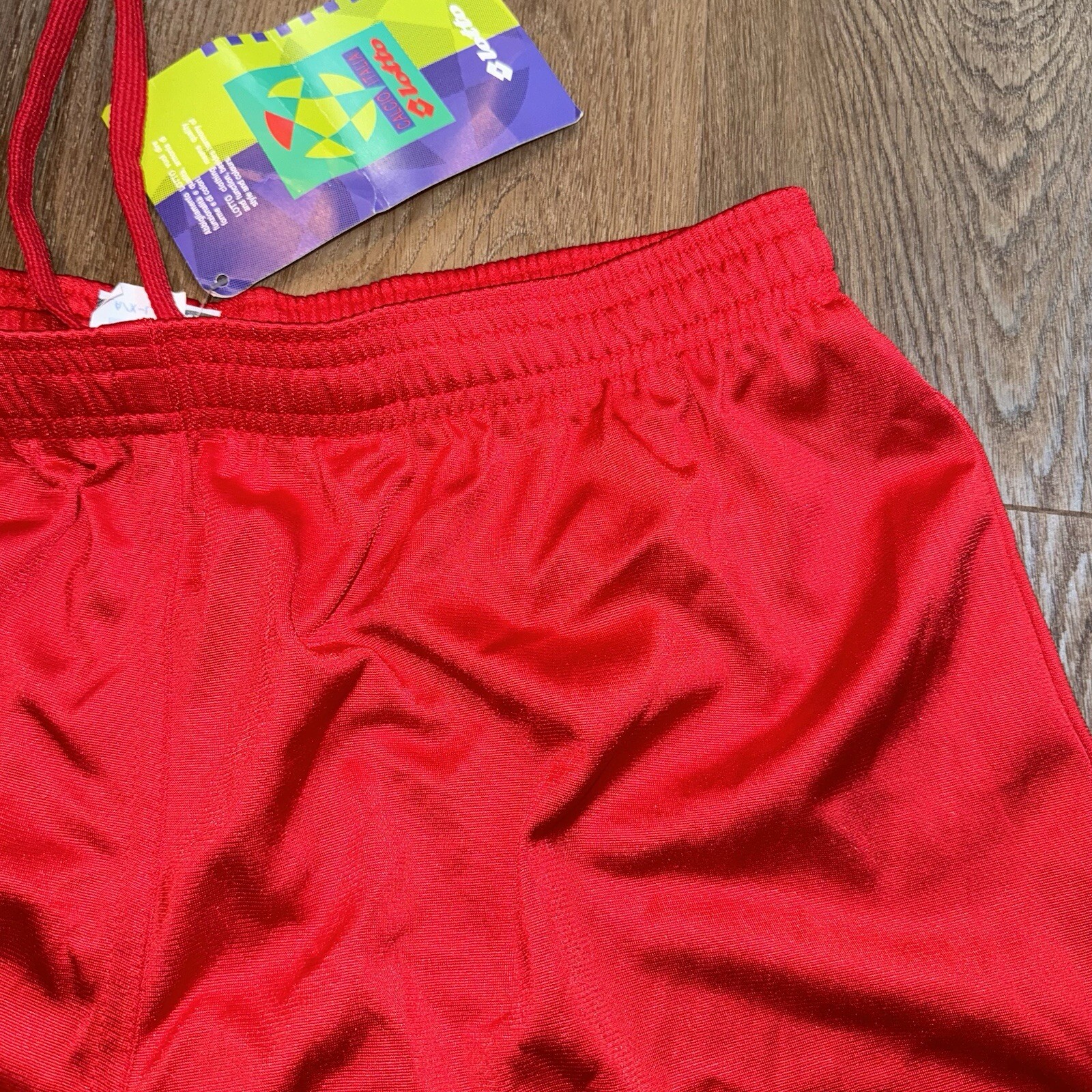 Vtg 90s Lotto Soccer Shorts Mens XL Wet Look Shiny Polyester Glanz Dazzle NOS