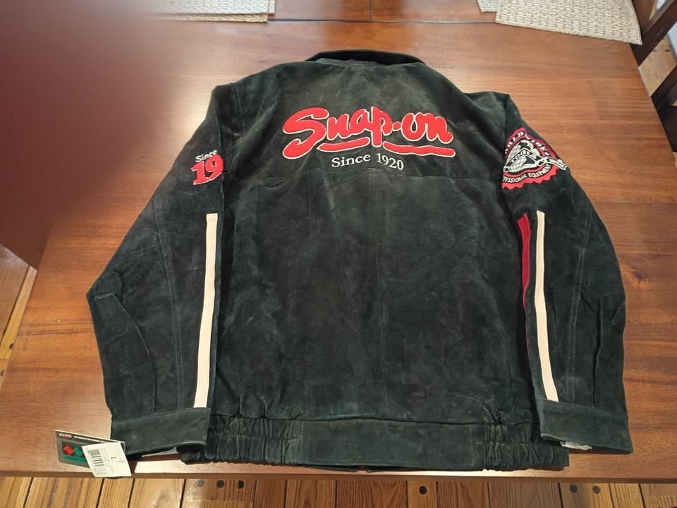 NWT Snap-On Tools Black Suede Leather Jacket 2008 Edition Mens Size L