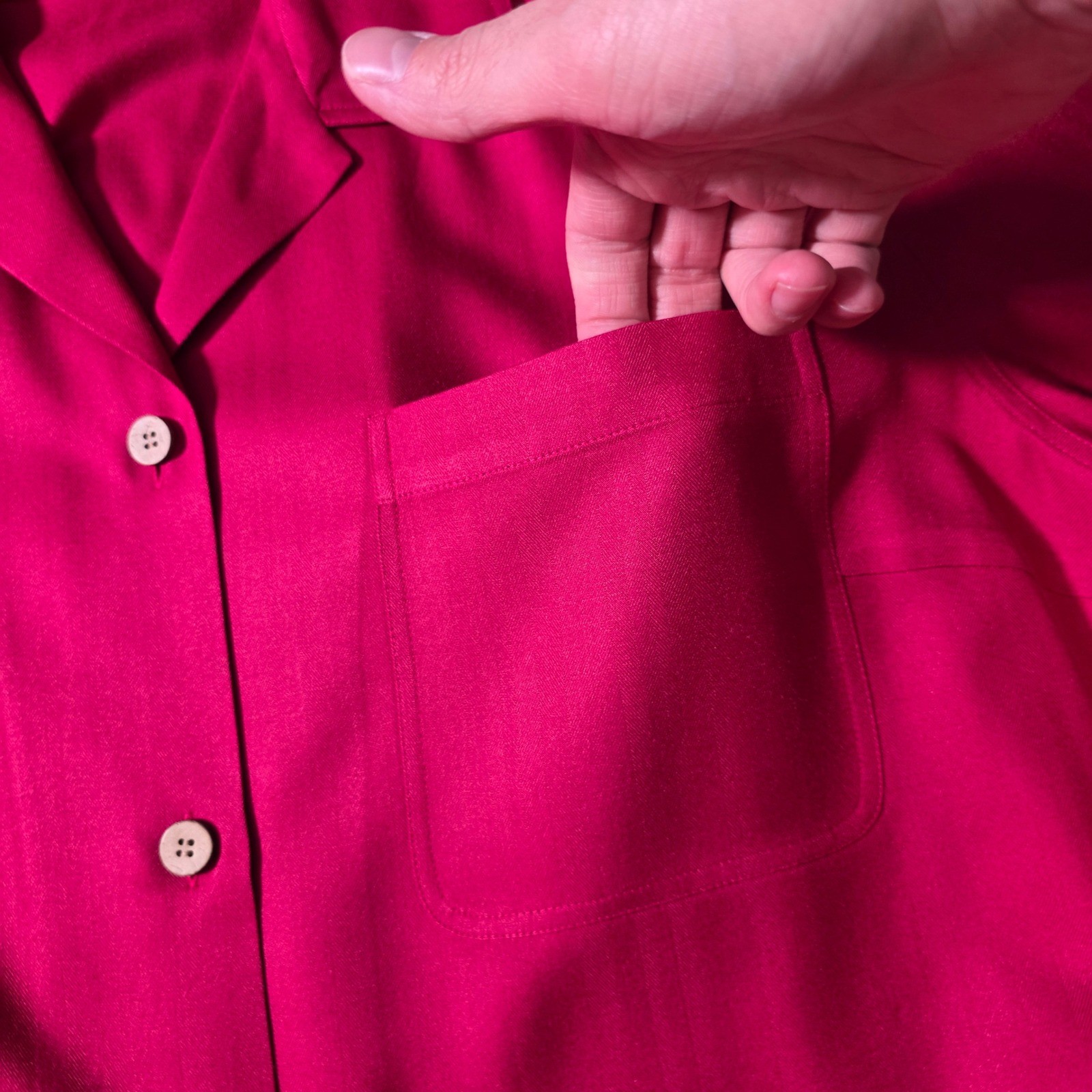 Jacobson’s Womens 2X Shirt Bundle Red Black 100% Silk Short Sleeve Camp Collar