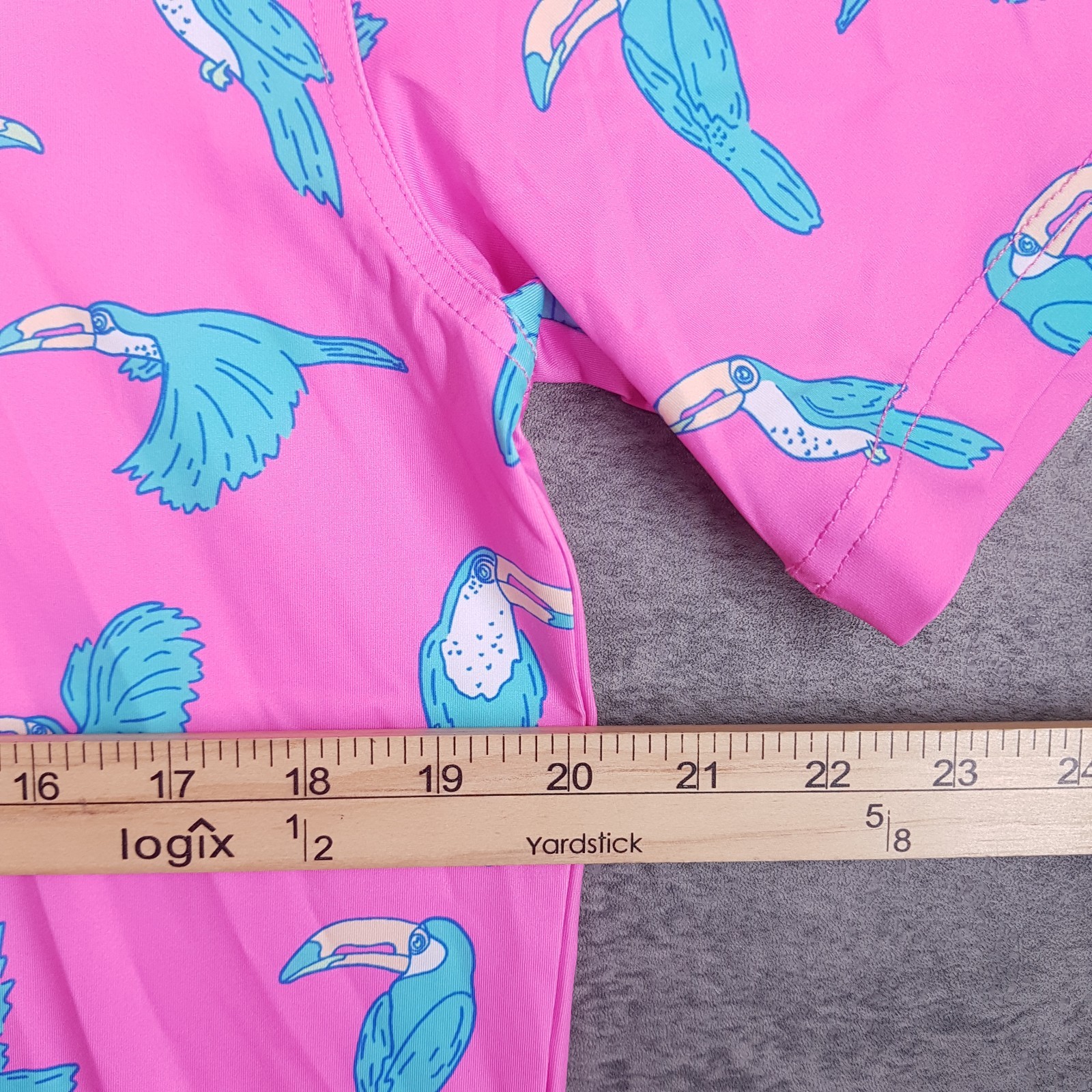 CHUBBIES The Toucan Do It Performance 2.0 Golf Polo Shirt Mens SMALL Pink