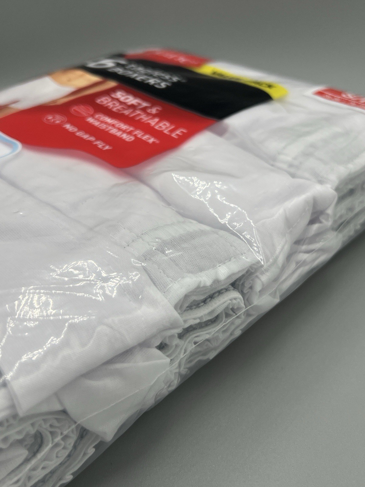 6-Pack HANES Men’s S/P Tagless Woven White Boxers Soft Breathable No Gap Fly