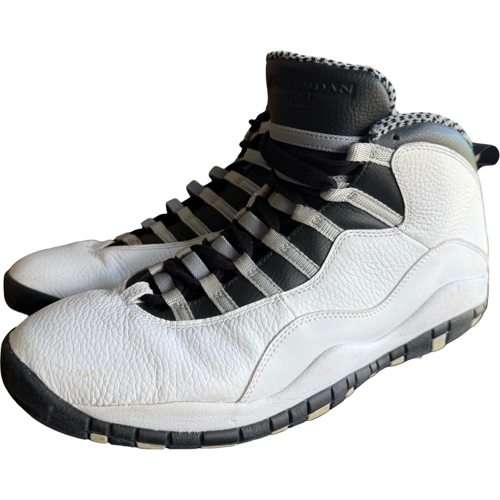 Nike Air Jordan 10 Retro Steel 2013 White Black Grey Mens Size 12 310805-103