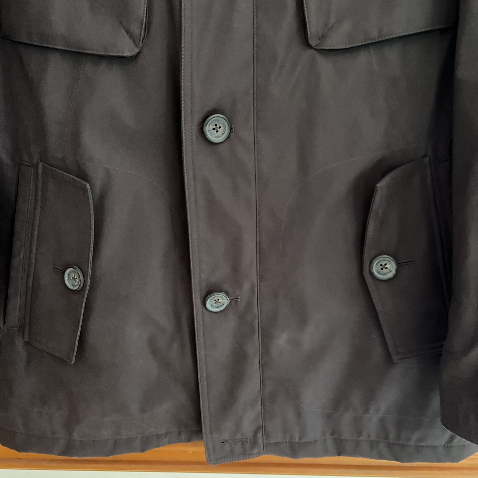 London Fog Jacket Men’s Size Medium Brown Zipper Button Closure