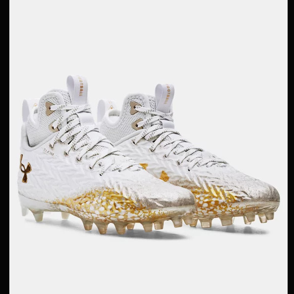 UNDER ARMOUR SPOTLIGHT CLONE MC LACROSSE FOOTBALL WHITE/GOLD WOMEN’S Sizes