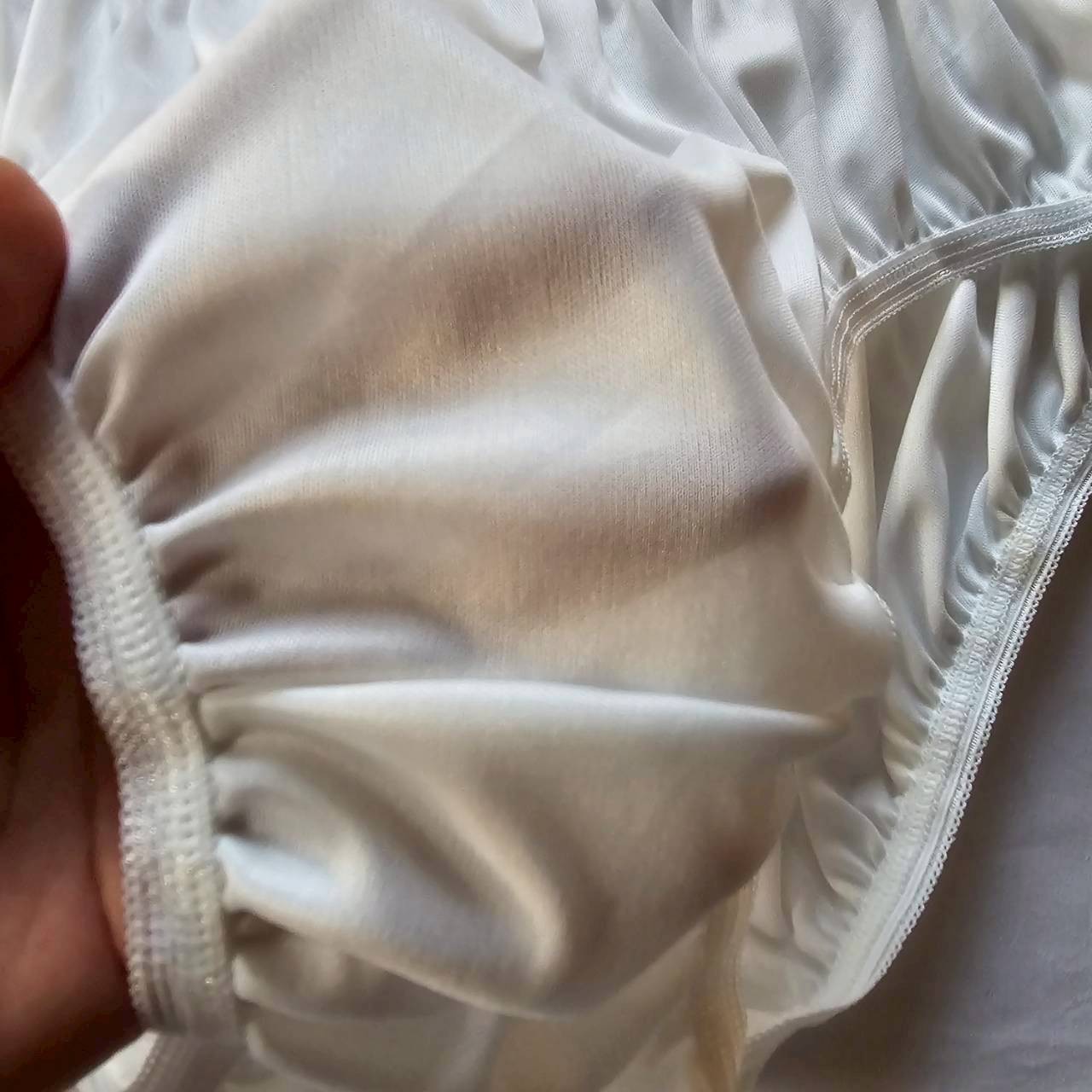 6 Plus Underwear Mid-Waist Panties Women Mens Briefs Nylon Silky Soft 2XL/White