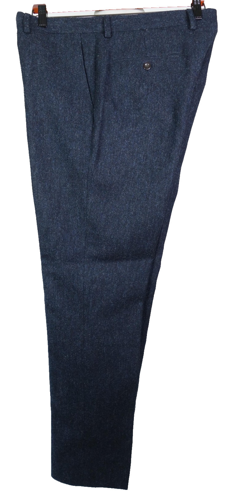 J.Crew Bowery Pants Mens 33×32 Blue Wool Herringbone Tweed Slim Fit Lined