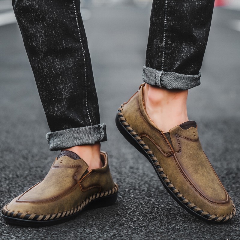 Men’s Handmade Loafers Synthetic Leather Slip-On Driving Casual Wear EU40-48
