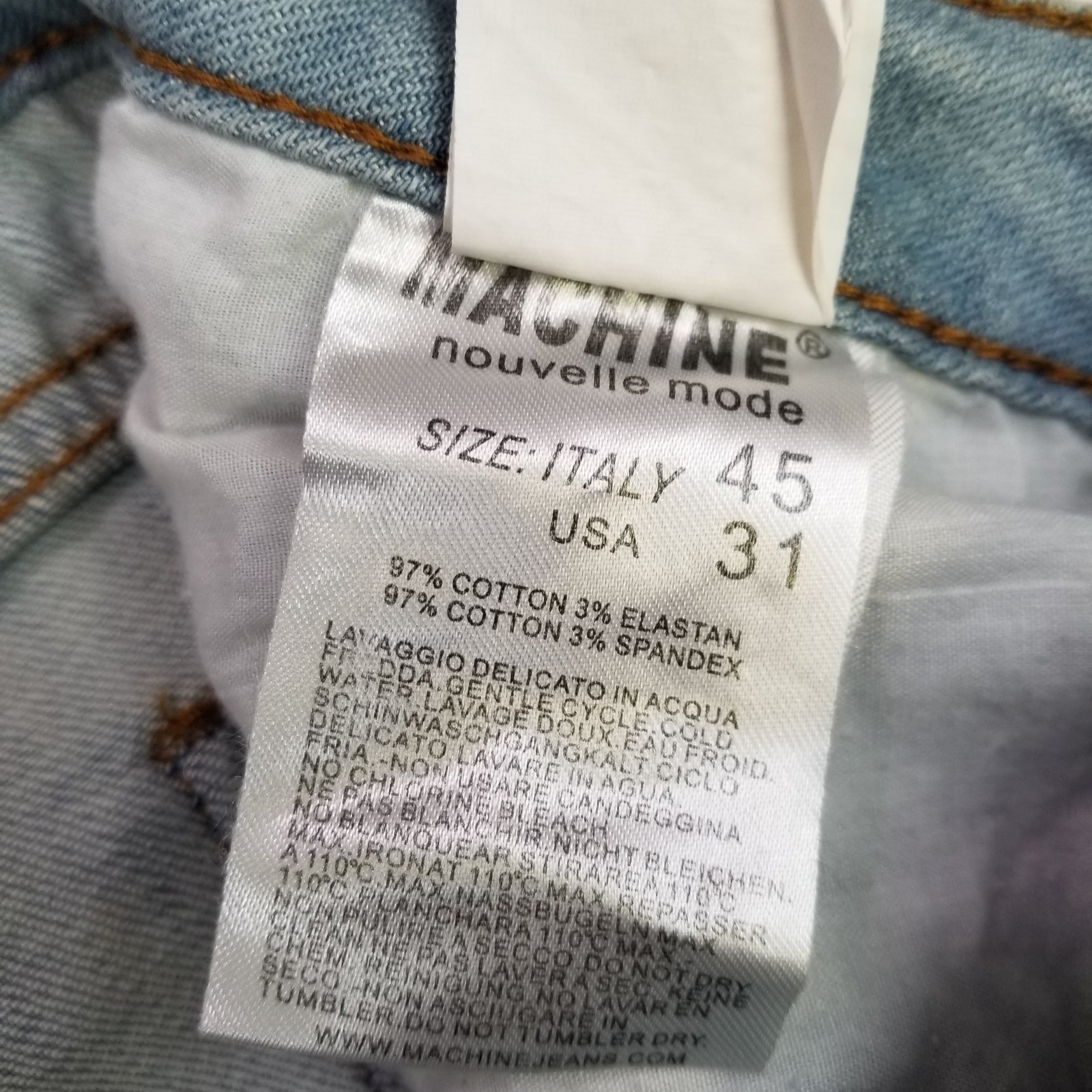 Machine Pour Neuf Mode Skinny Jeans Womens Size 31 Faded Wash Light Blue Classic
