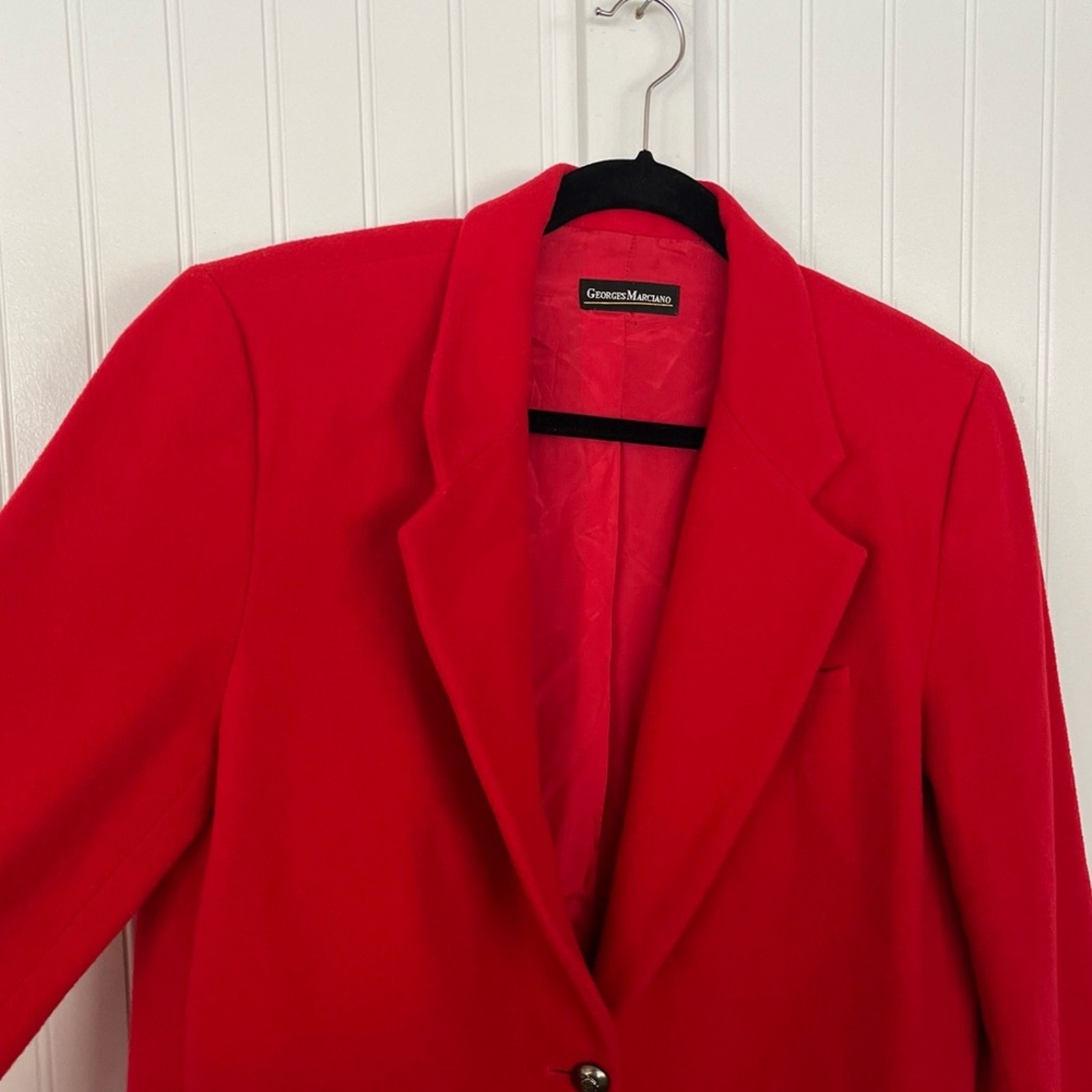 VIntage Red Oversized Blazer Wool Cashmere Blend Georges Marciano Designer 12