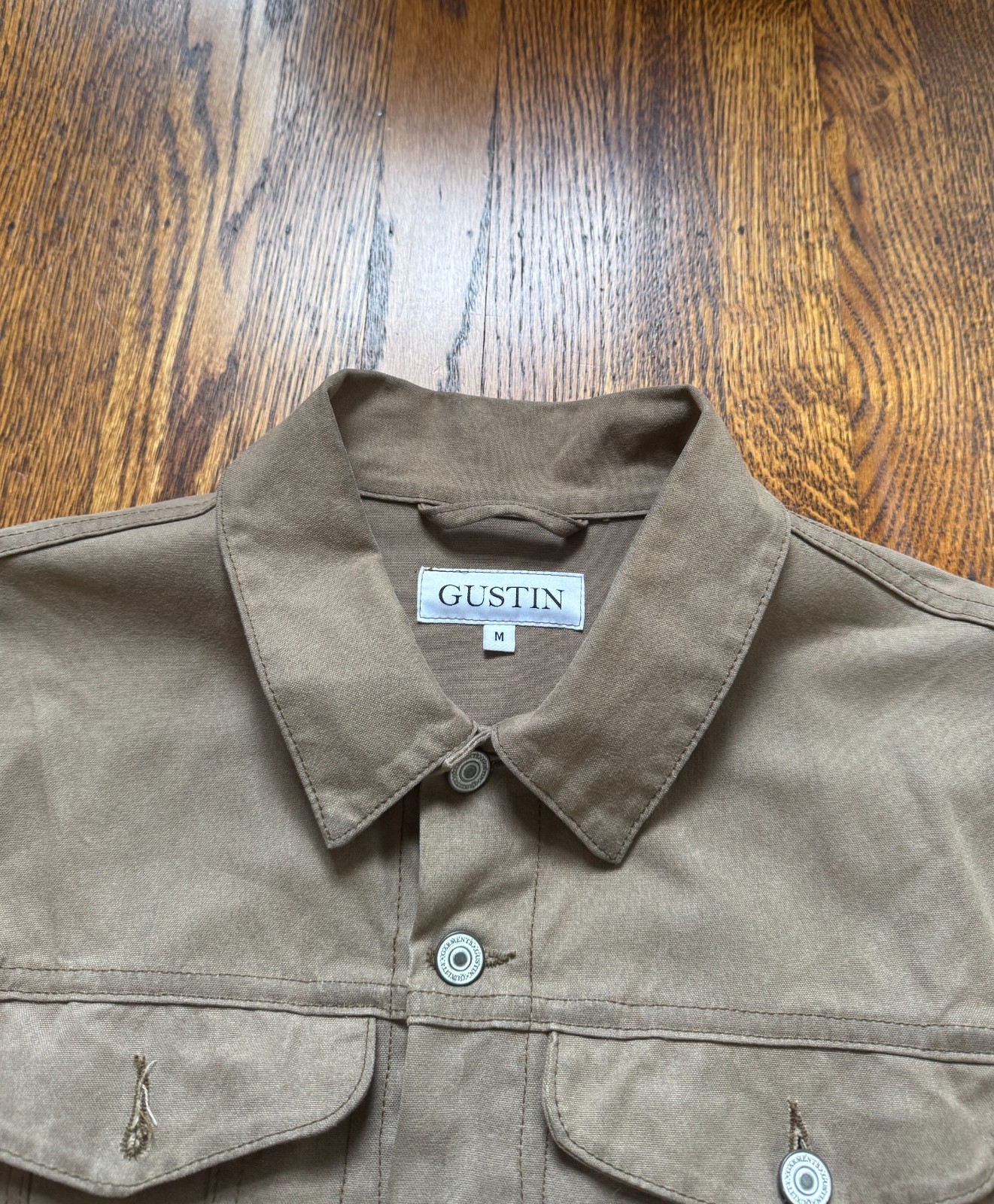 Gustin Waxed Canvas Jacket Medium Made in USA Cropped Beautiful Worn-In Patina