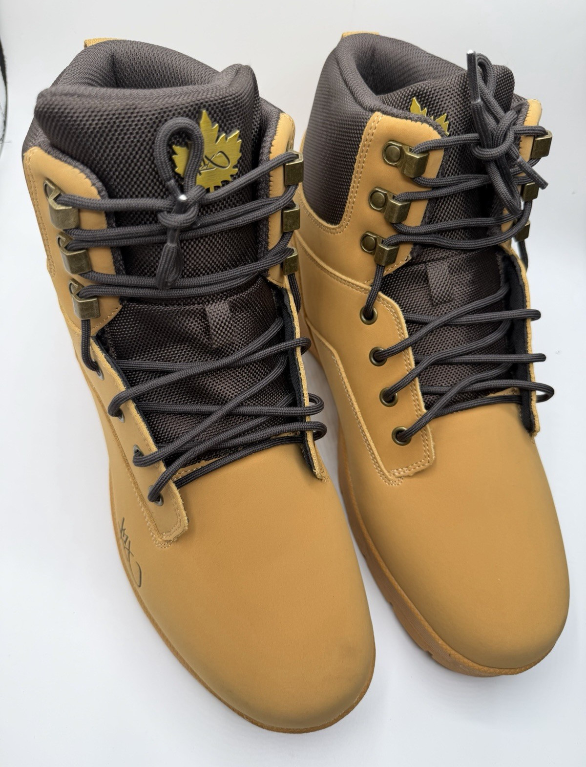K1X Men’s Hiking Ankle Boots Brown/Black Lace-Up Synthetic Round Toe US 13