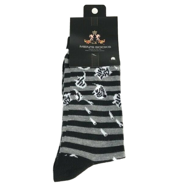 GK Men’s Novelty Socks Assorted Colors Designs Mid-Calf Shoe One Pair Size 10-13