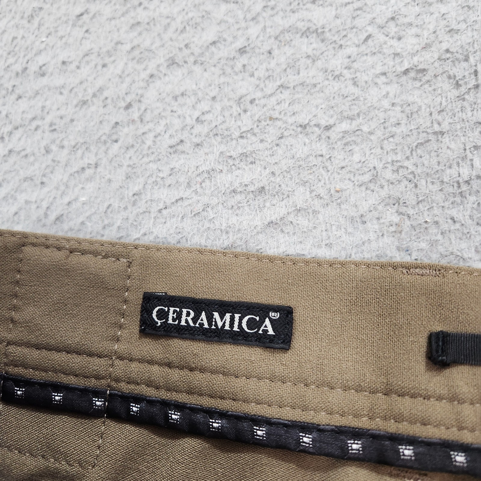 Alberto Pants Mens 30×32 (Fits 31×30) Brown Stone Chino Modern Fit Ceramica