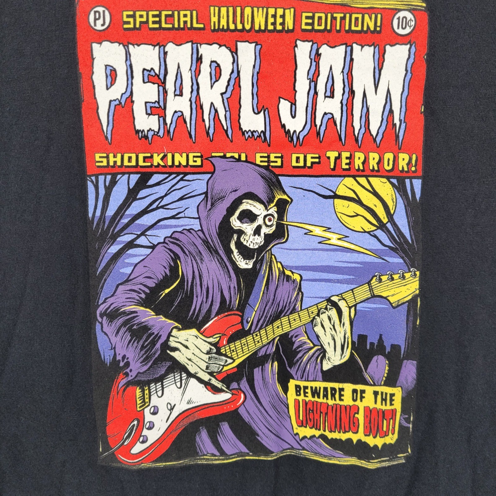 Spectra USA Pearl Jam Halloween Graphic lightening bolt Tee XL Tales Terror