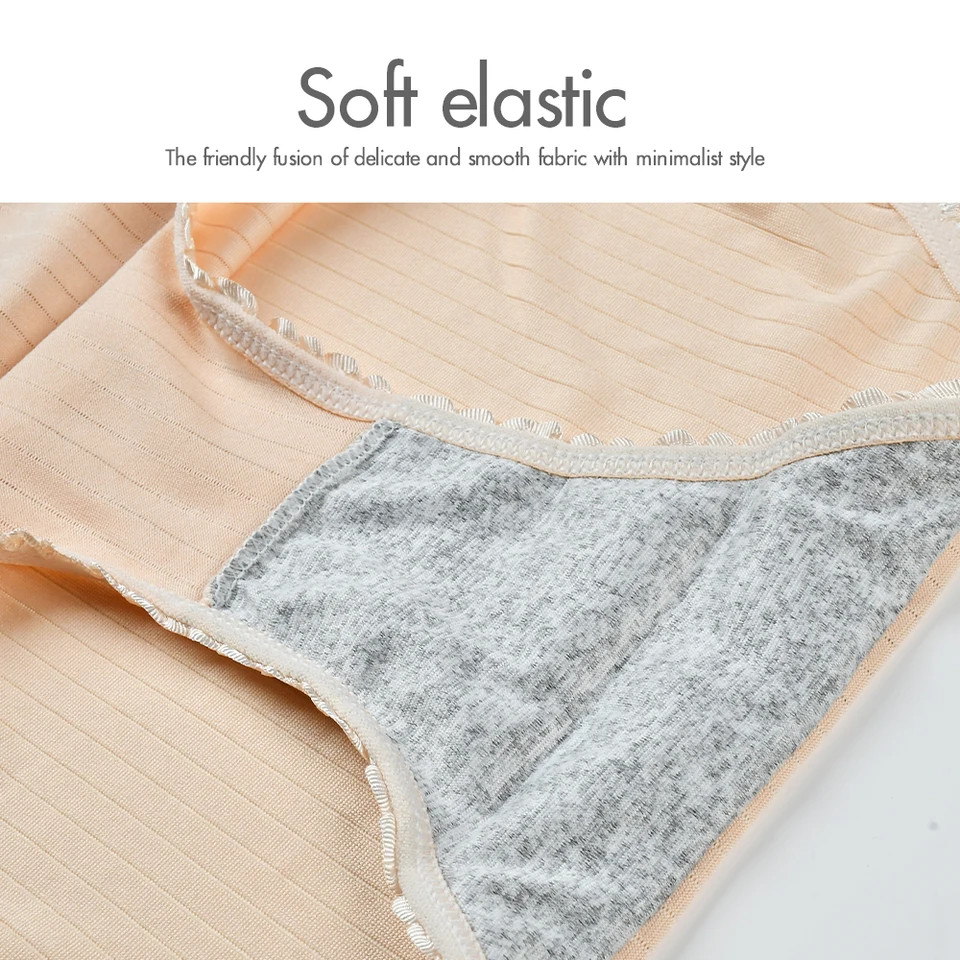 High Waist Cotton Panties Plus Size Women Full Coverage Breathable 8 Pcs