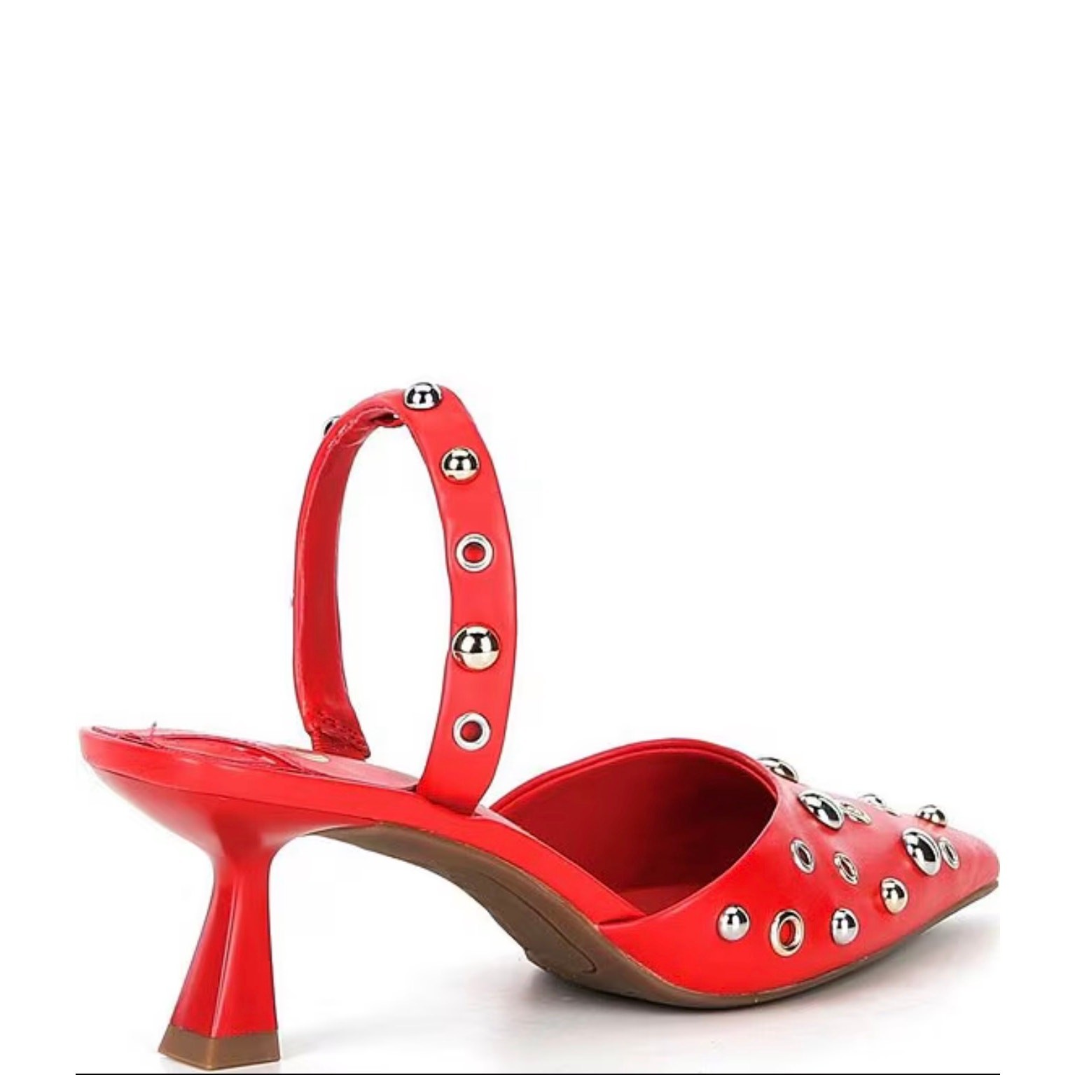 GB Office Siren Leather Grommet&Stud Kitten Heel Slingback Women’s Sz8.5 NWT$130