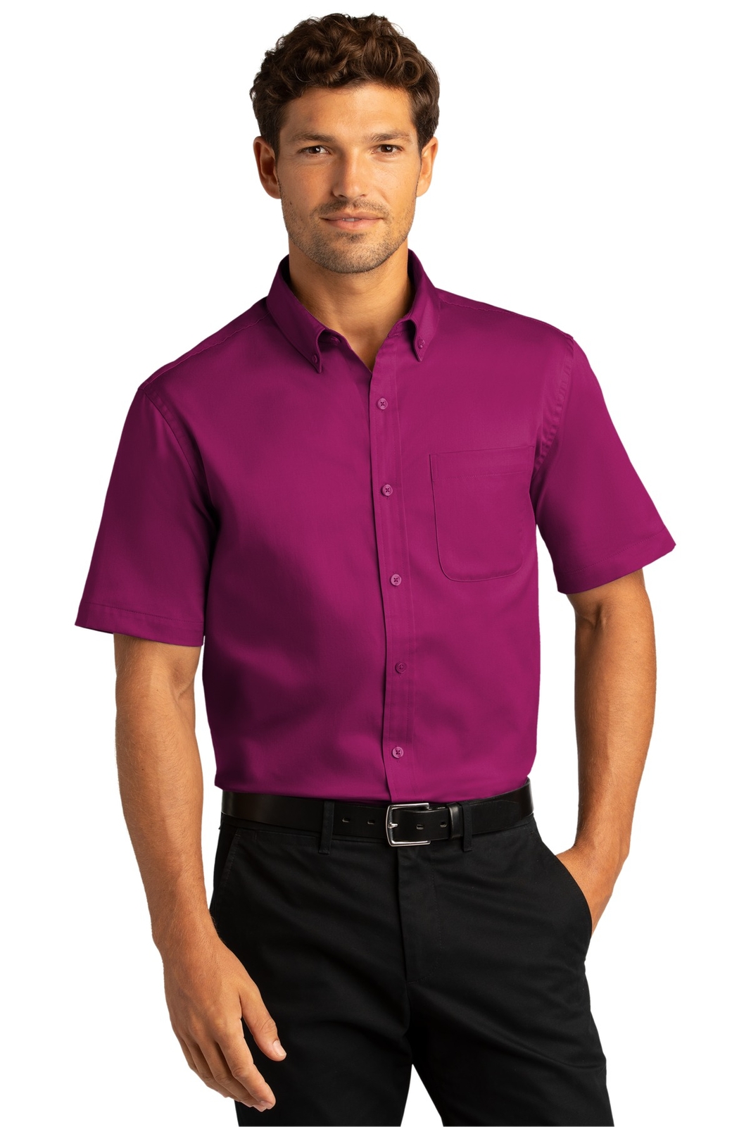 Port Authority W809 Mens Short Sleeve SuperPro React Twill Dress Shirt