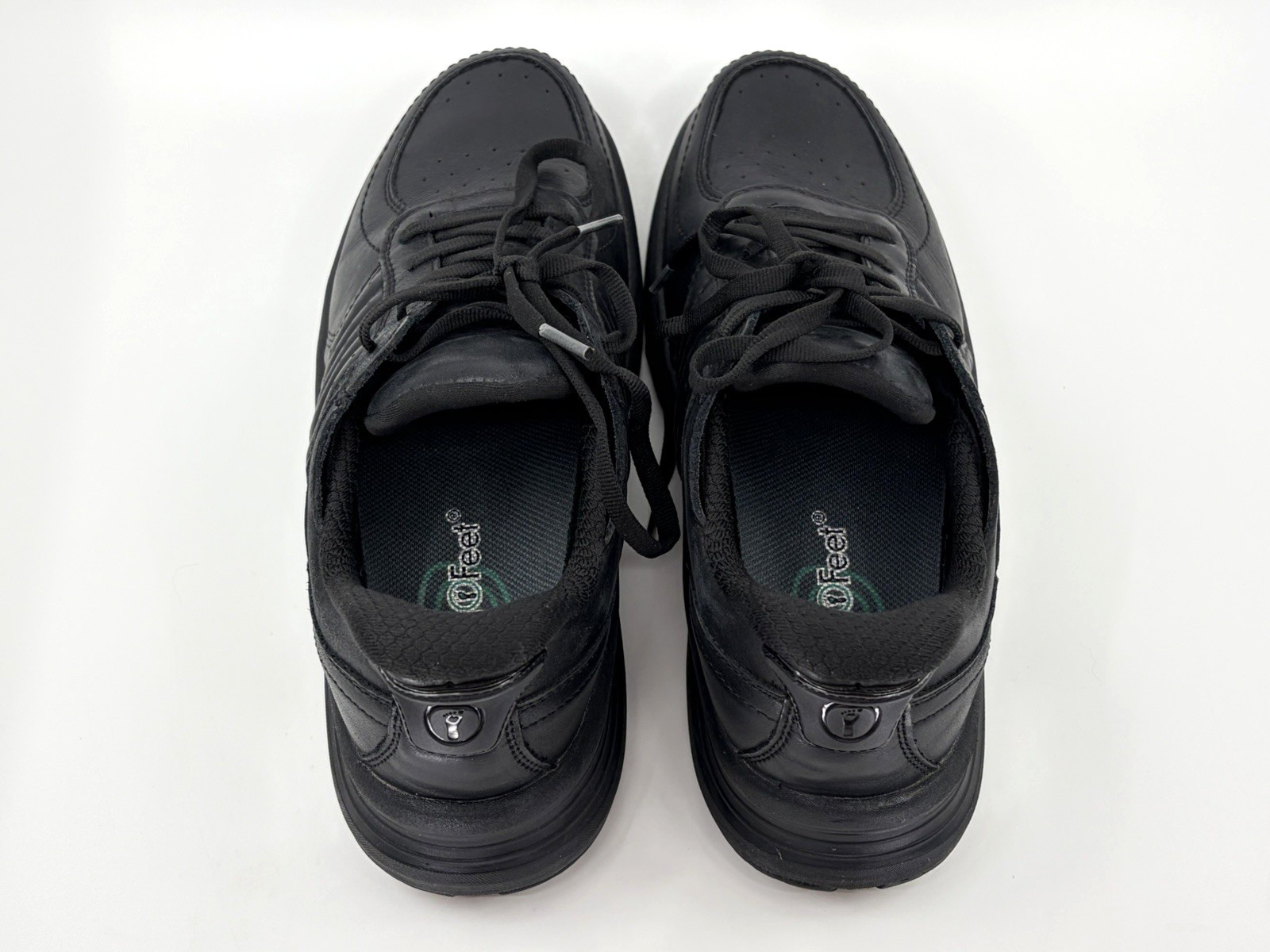 Orthofeet Roam Hands-Free Black Leather Sneaker Women Size 7 Wide – 80082