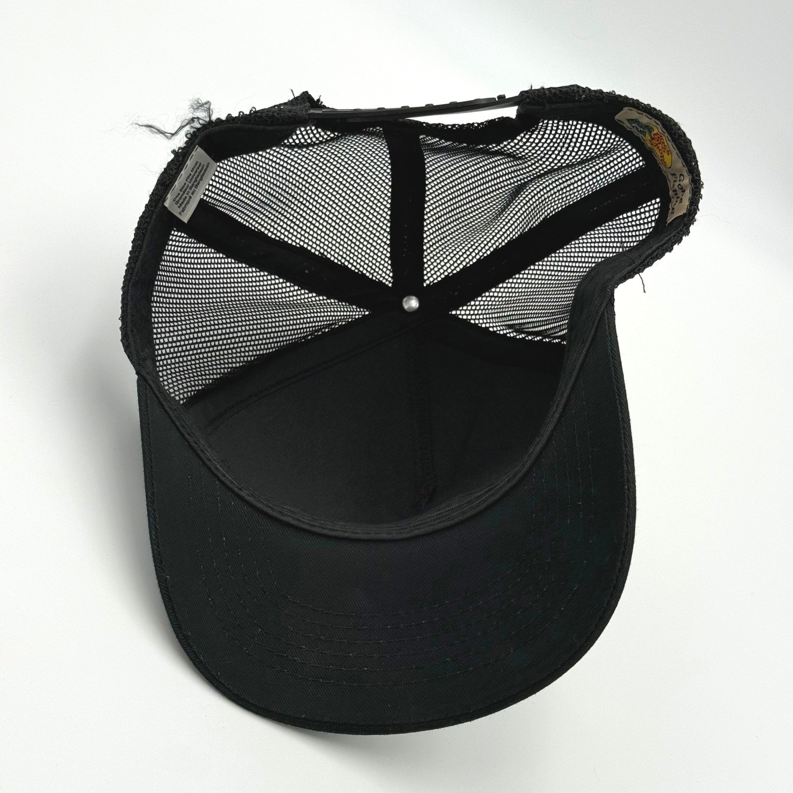 Bass Pro Shops Mesh Trucker Hat Black Snapback Fishing Cap Distressed OSFM