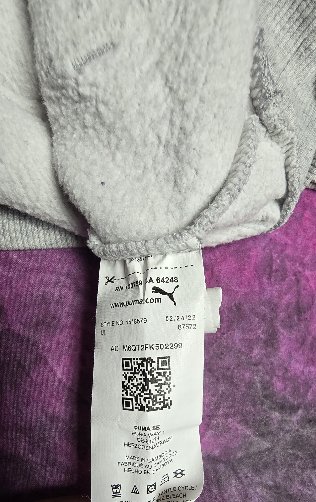 🩶 PUMA Kids’ Gray Pullover Hoodie – Size XS (5/6)