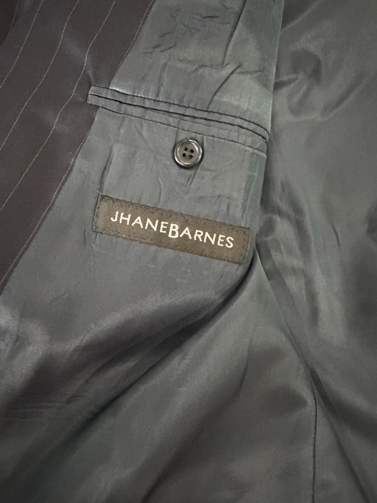 JHANE BARNES Gray Pinstripe Tuxedo Suit Jacket IT 52 2-Button Notch
