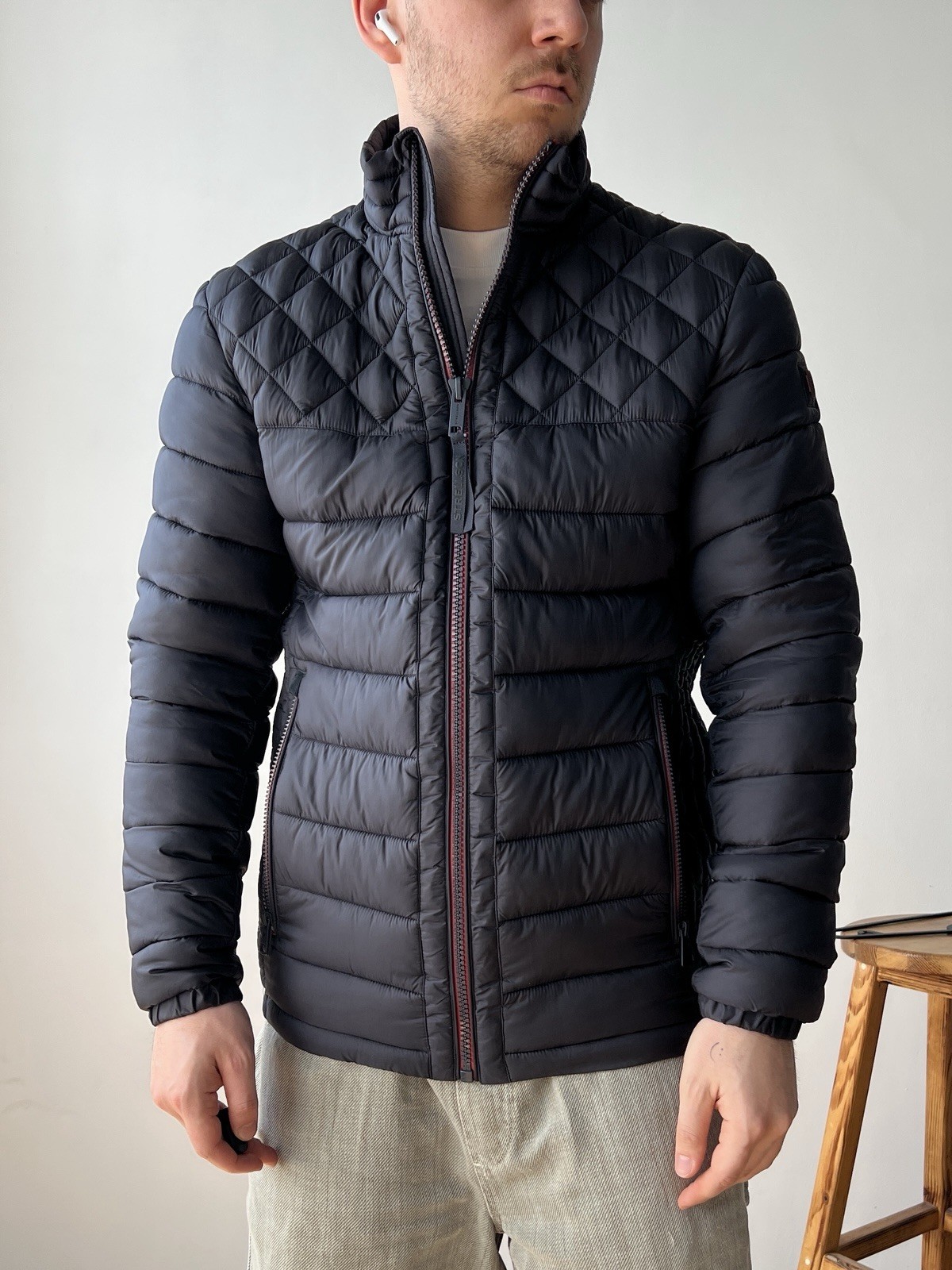 Strellson Men’s Clason 2.0 Fused Quilted Navy Jacket size 48(M-L) RRP $475