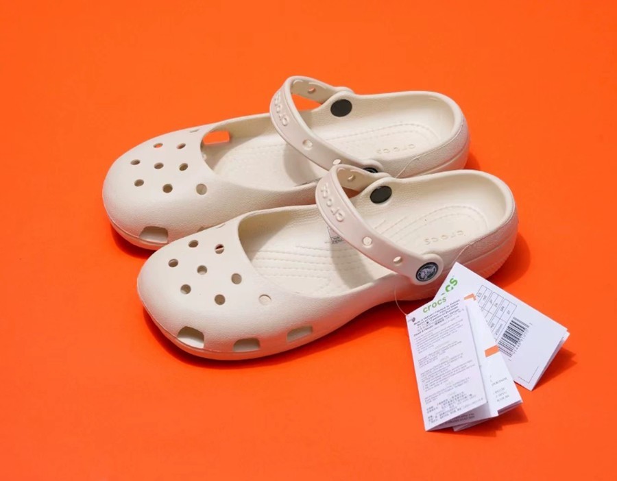 New Womens Crocs Classic Leopard Print Ballet Flat Clog beach shoes Black