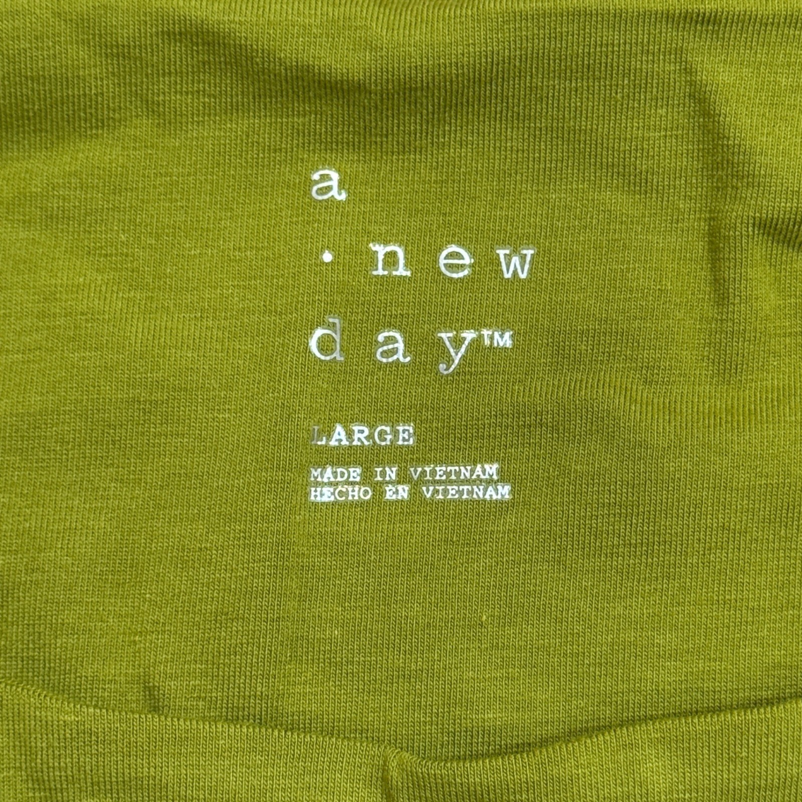 A New Day Boat Neck Cap Sleeve T-Shirt Chartreuse Green Womens Large Brand New